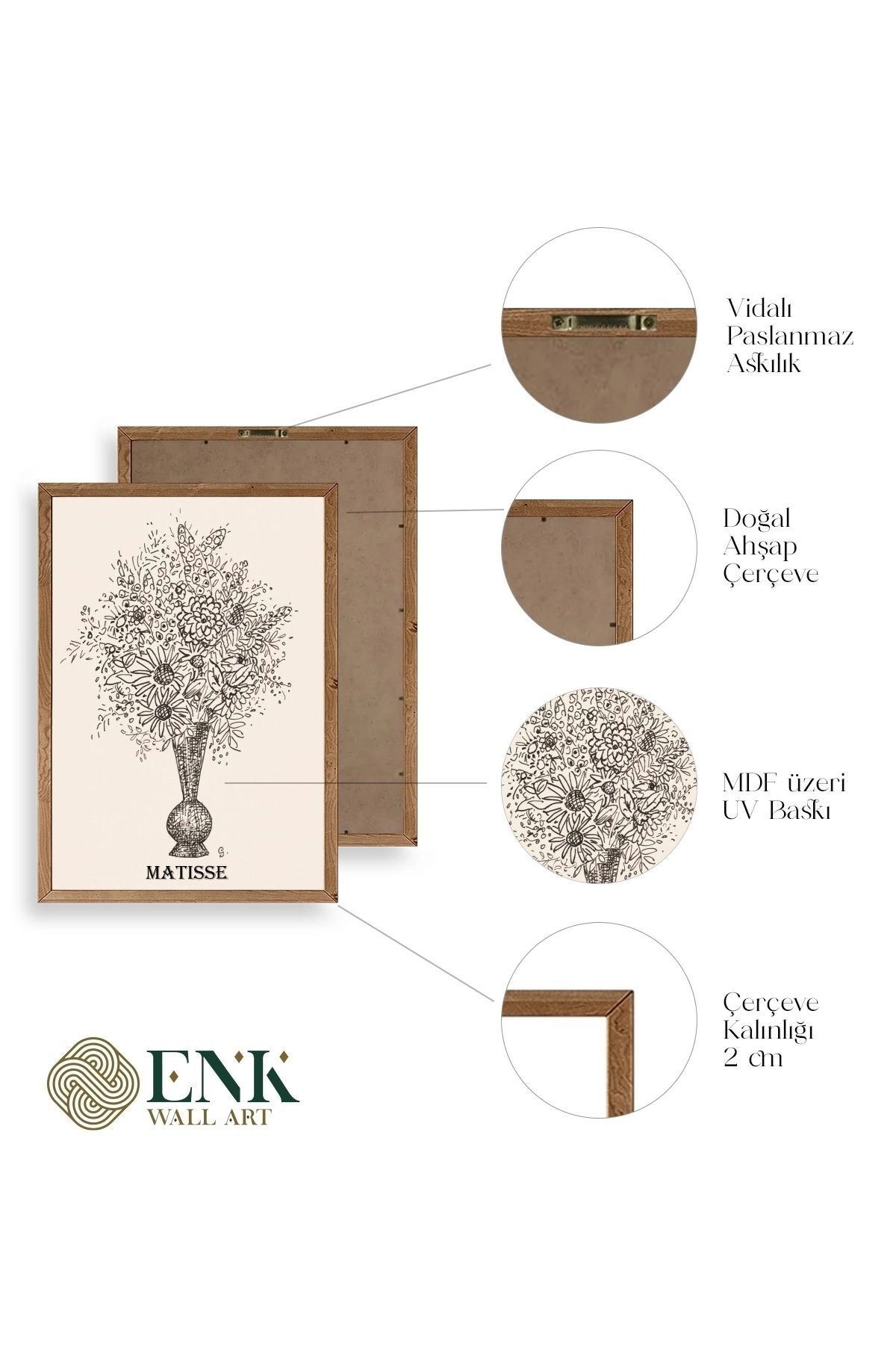 Matisse Ahşap Çerçeveli Tablo 50 x 70