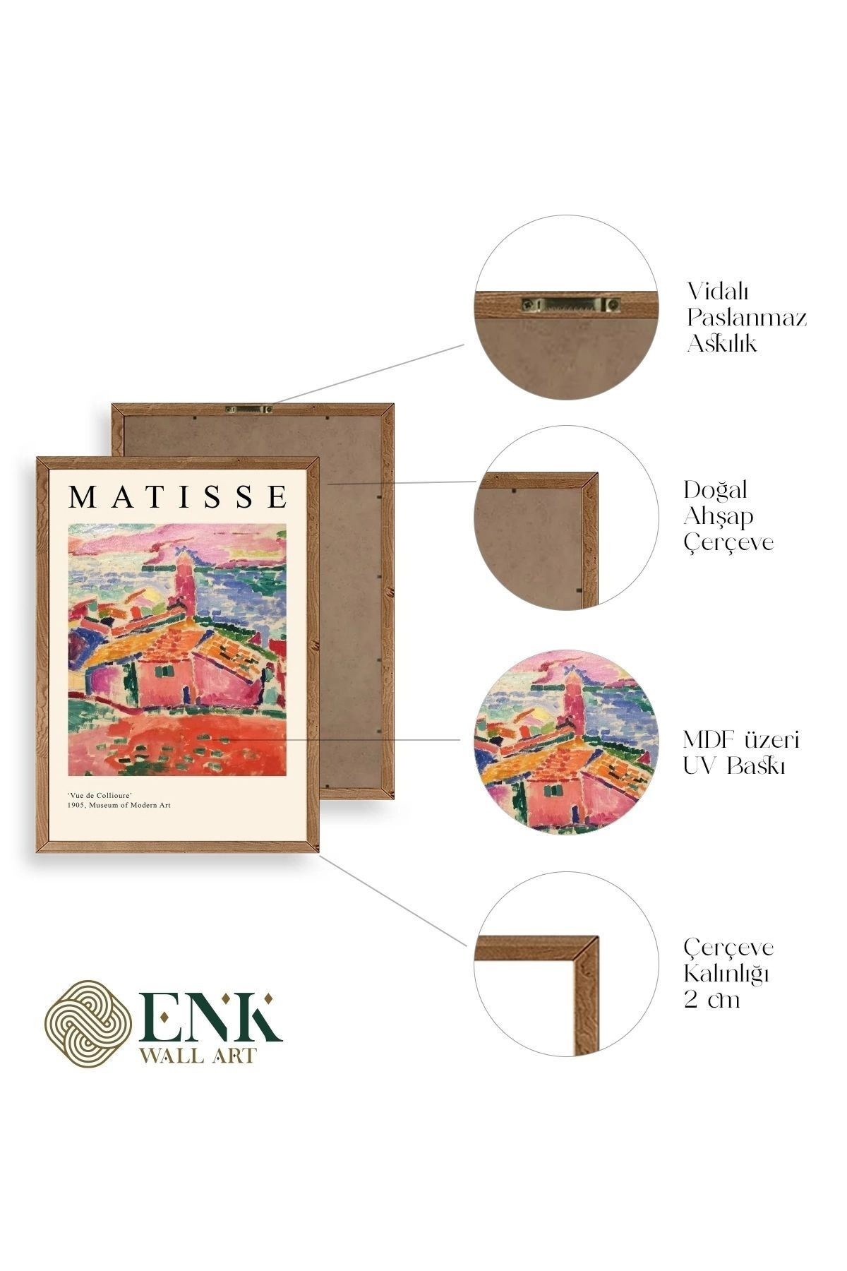 Henri Matisse Ahşap Çerçeveli Tablo 23 x 30