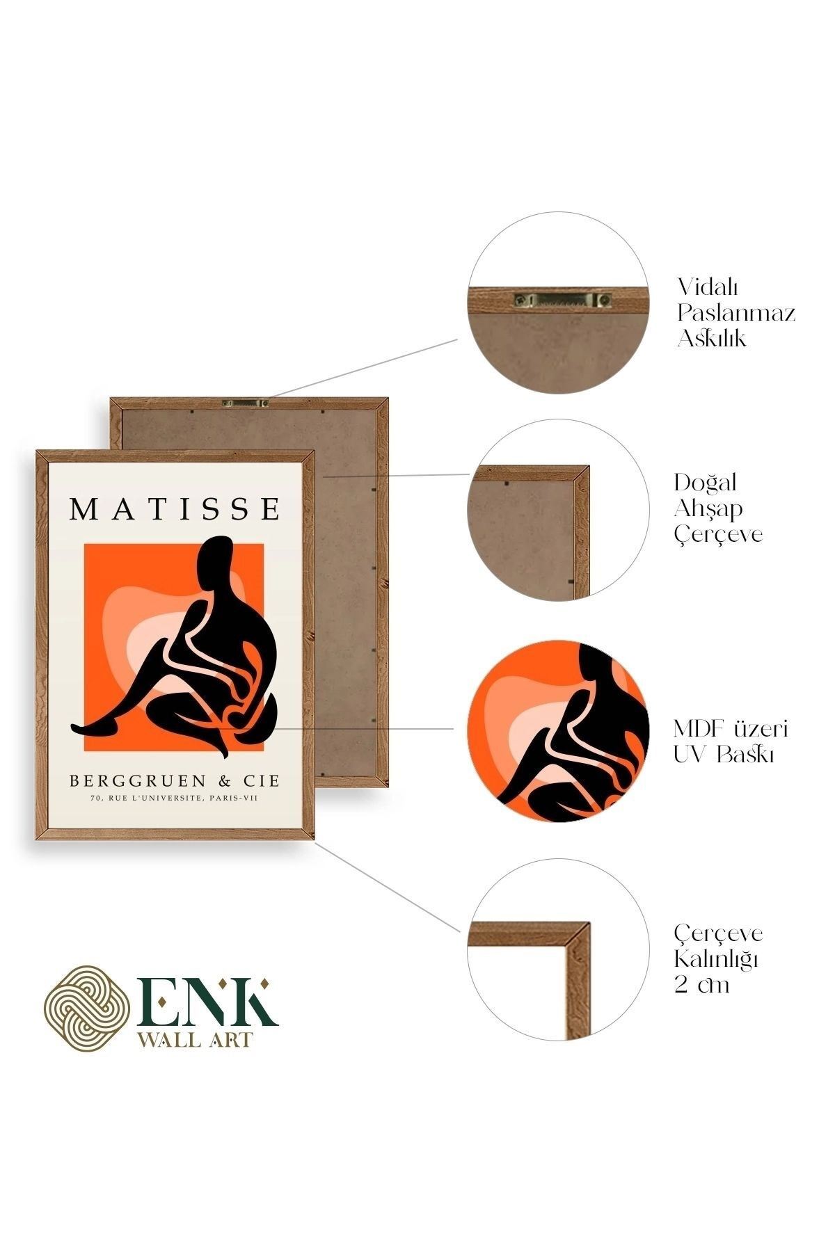 Matisse Üçlü Ahşap Çerçeveli Tablo 50 x 70