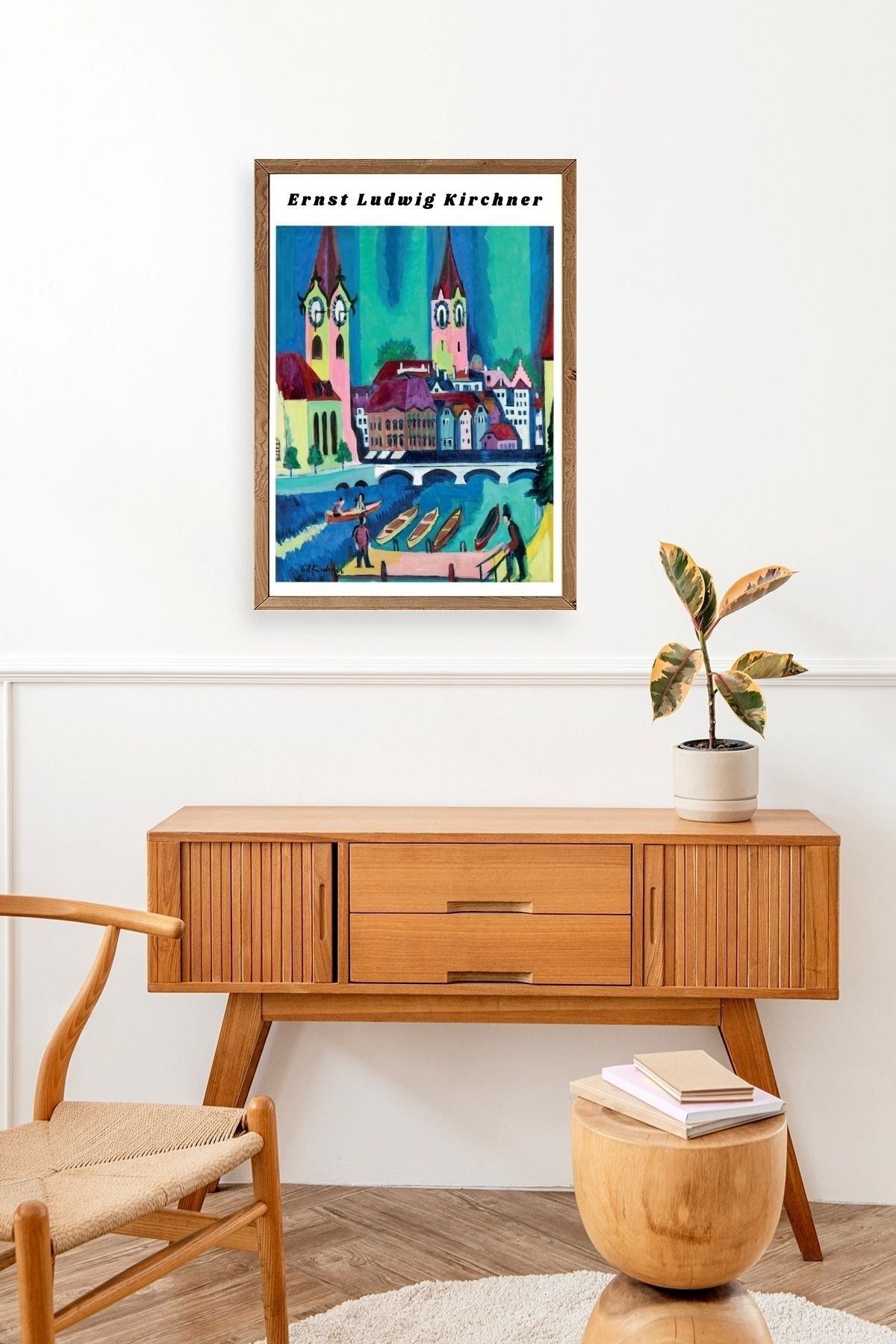 Ernst Ludwig Kirchner Ahşap Çerçeveli Tablo 17 x 23