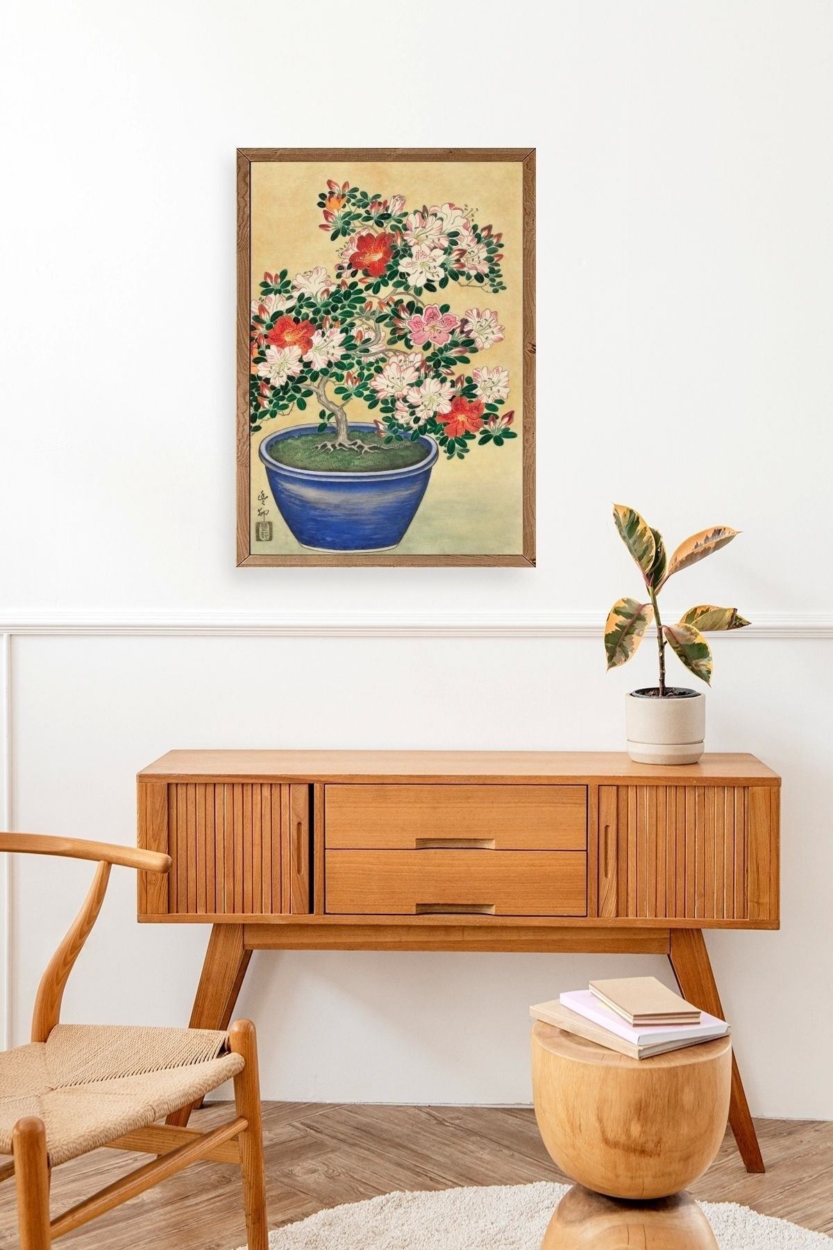 Ohara Koson Ahşap Çerçeveli Tablo 17 x 23