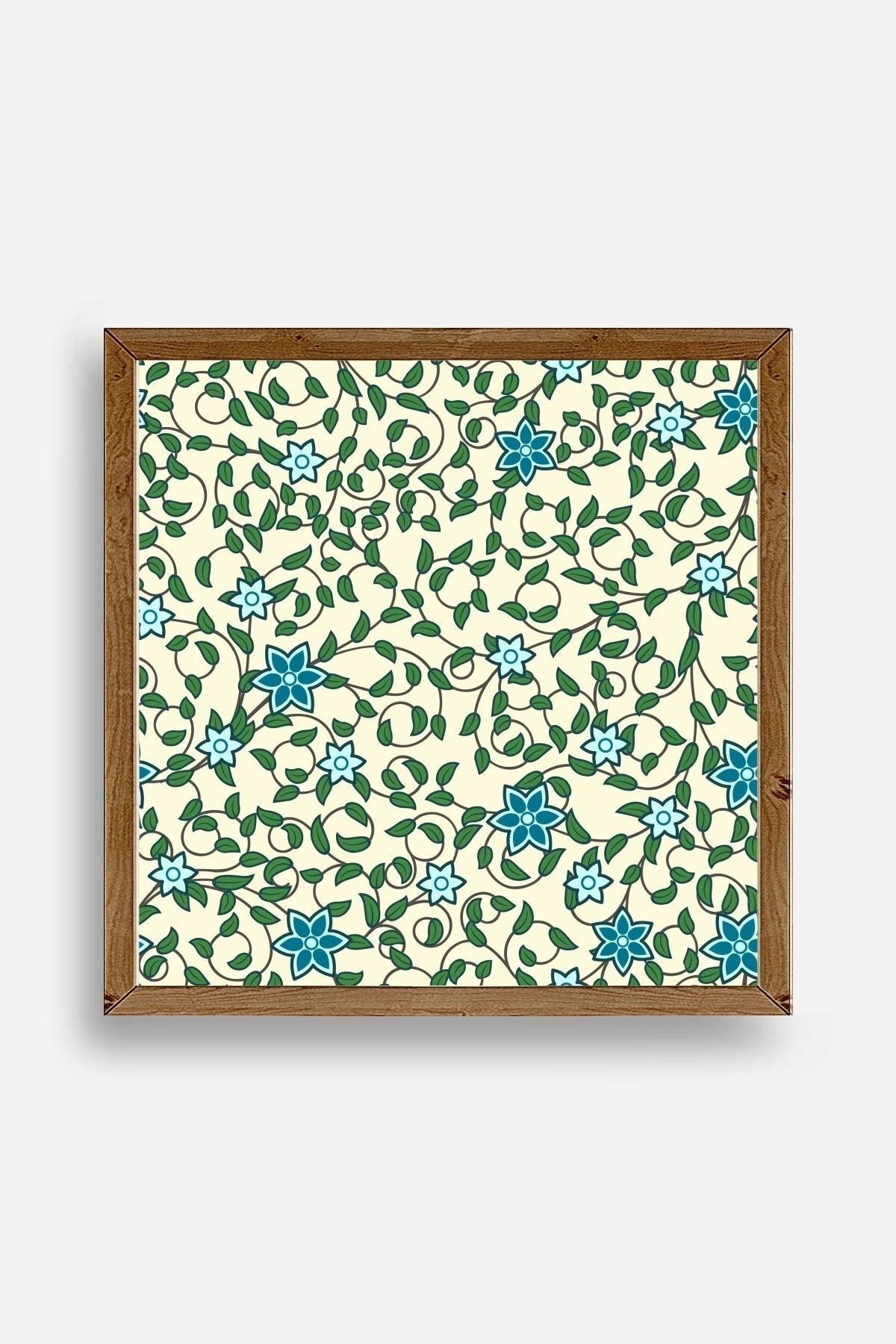 Çiçek Ahşap Çerçeveli Tablo 42 x 42