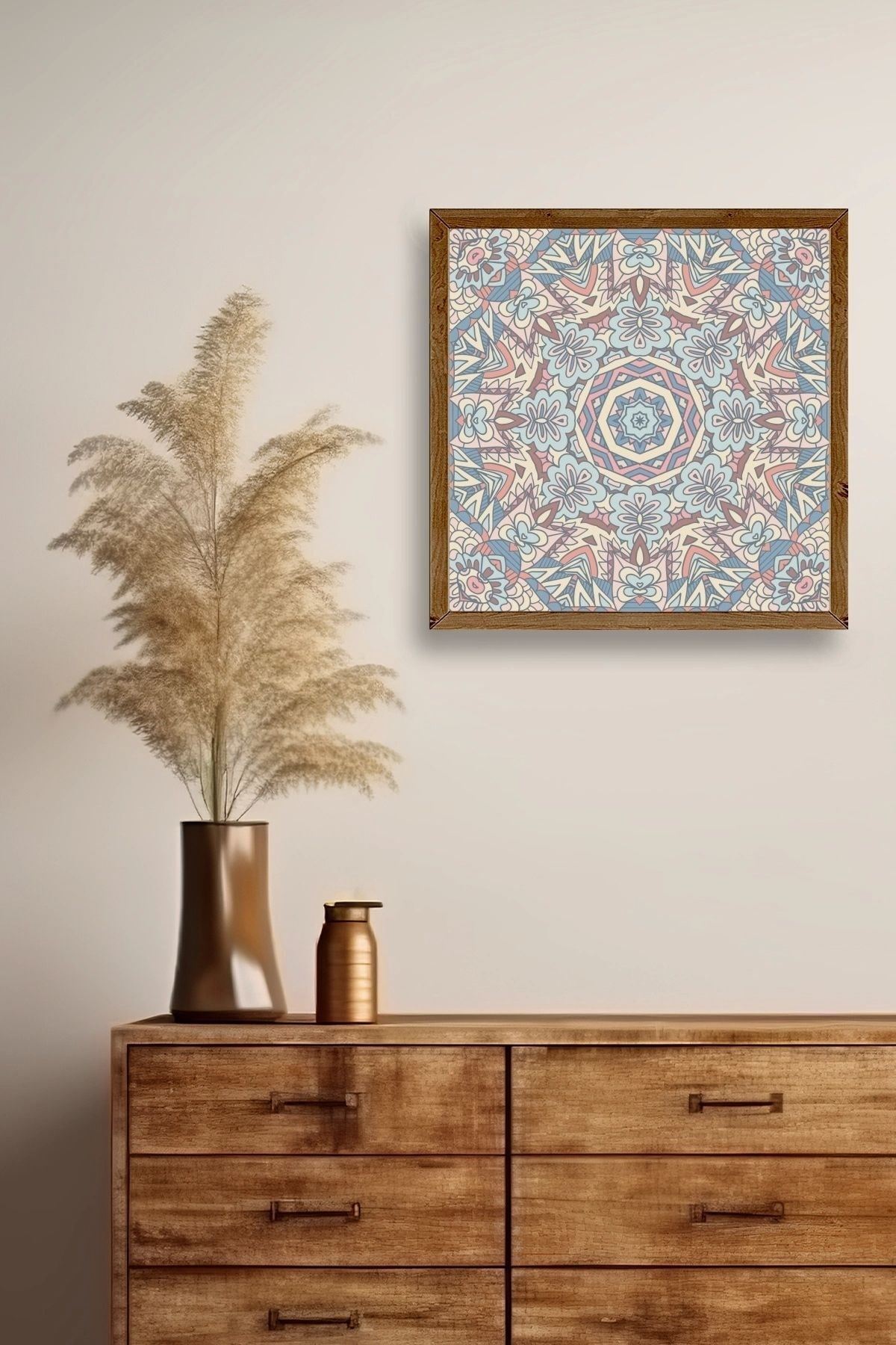 Mandala Ahşap Çerçeveli Tablo 42 x 42