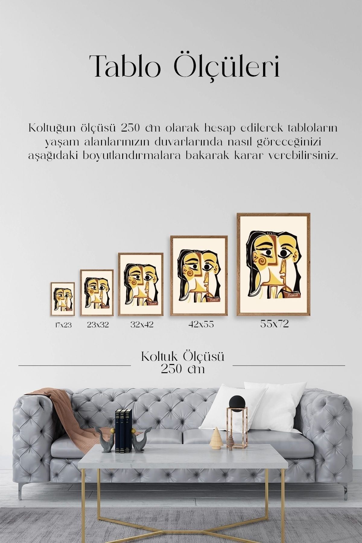 Tete de Femme Ahşap Çerçeveli Tablo 30 x 42