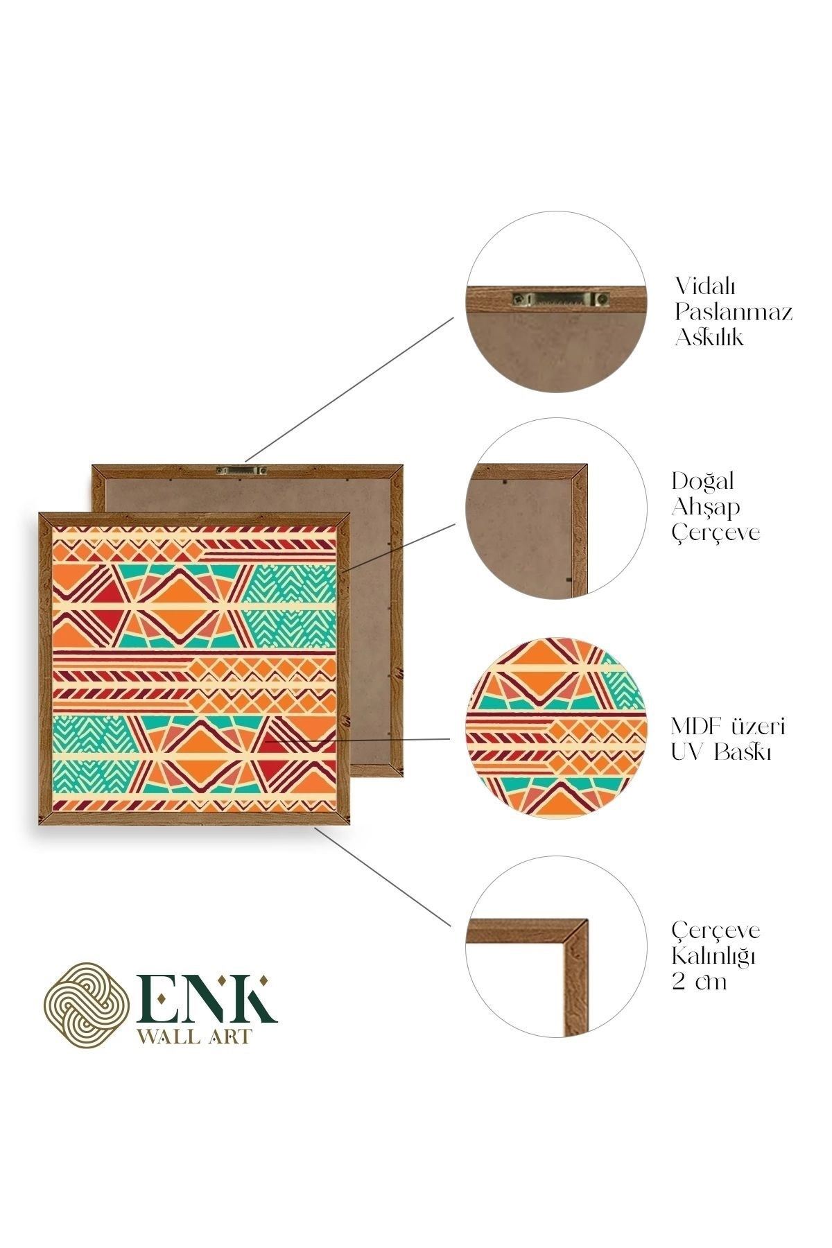 Motif Ahşap Çerçeveli Tablo 50 x 50