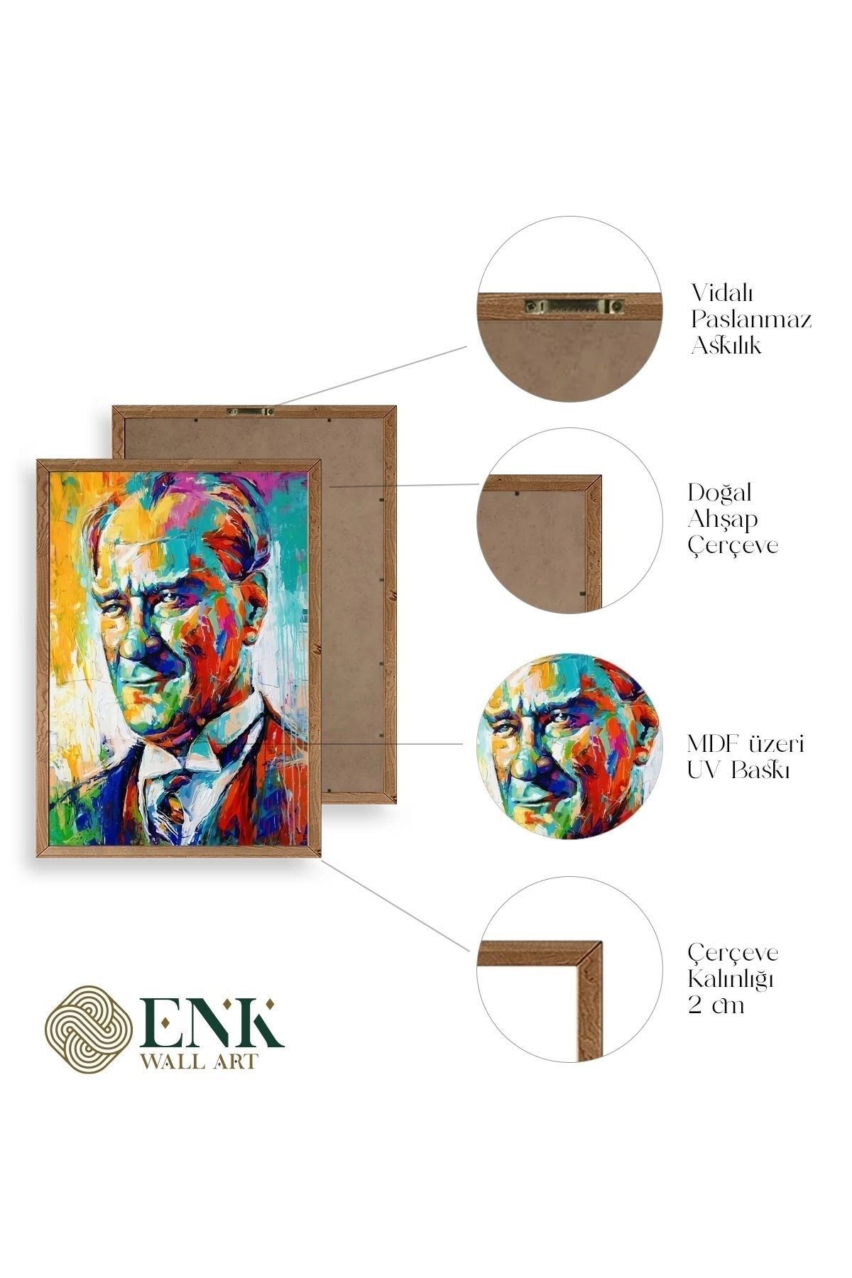 Atatürk Ahşap Çerçeveli Tablo 17 x 23