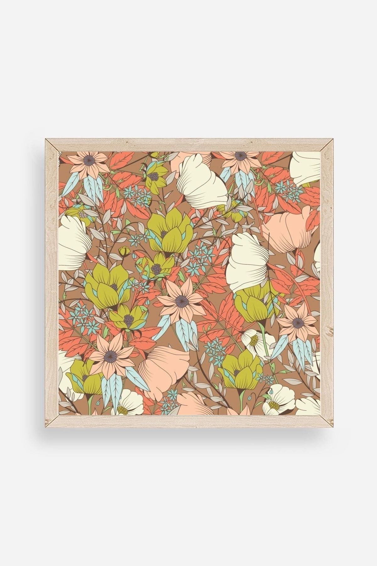 Çiçek Ahşap Çerçeveli Tablo 23 x 23