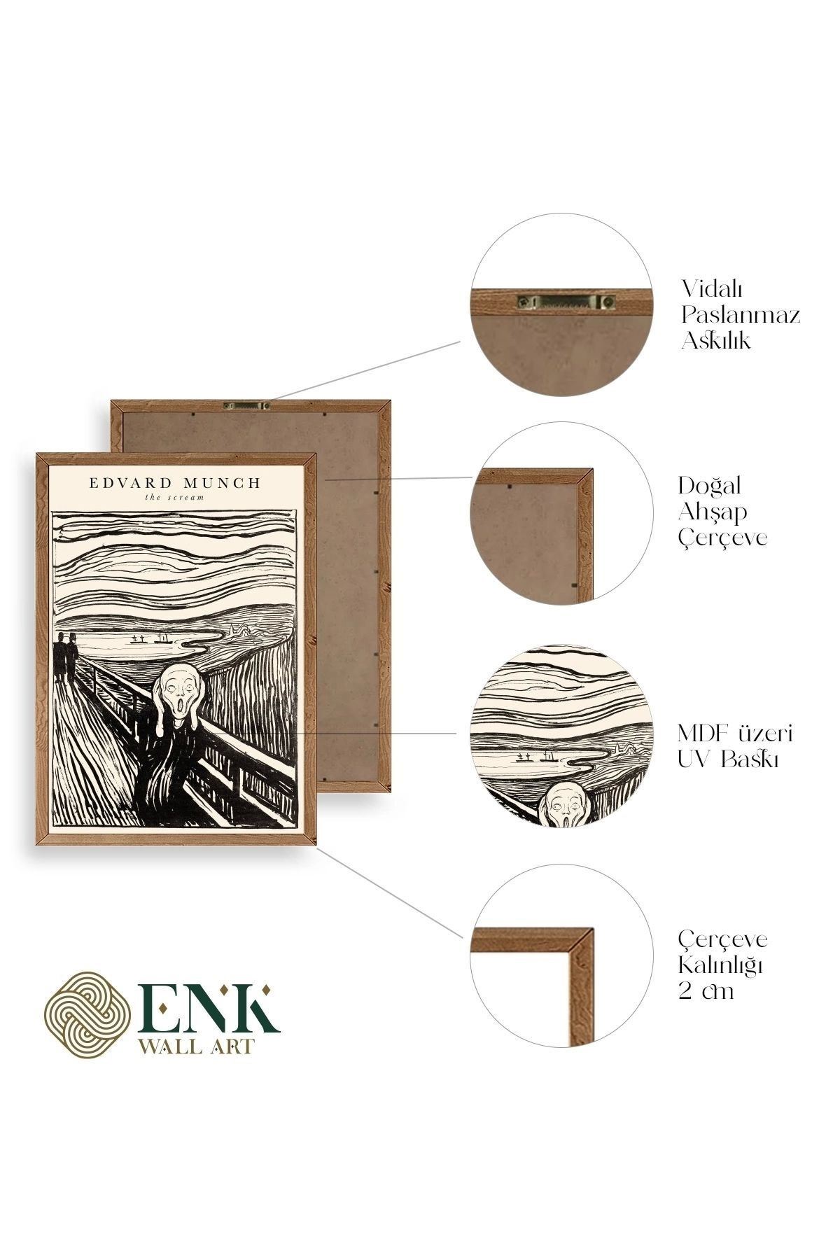 Çığlık Ahşap Çerçeveli Tablo 23 x 30