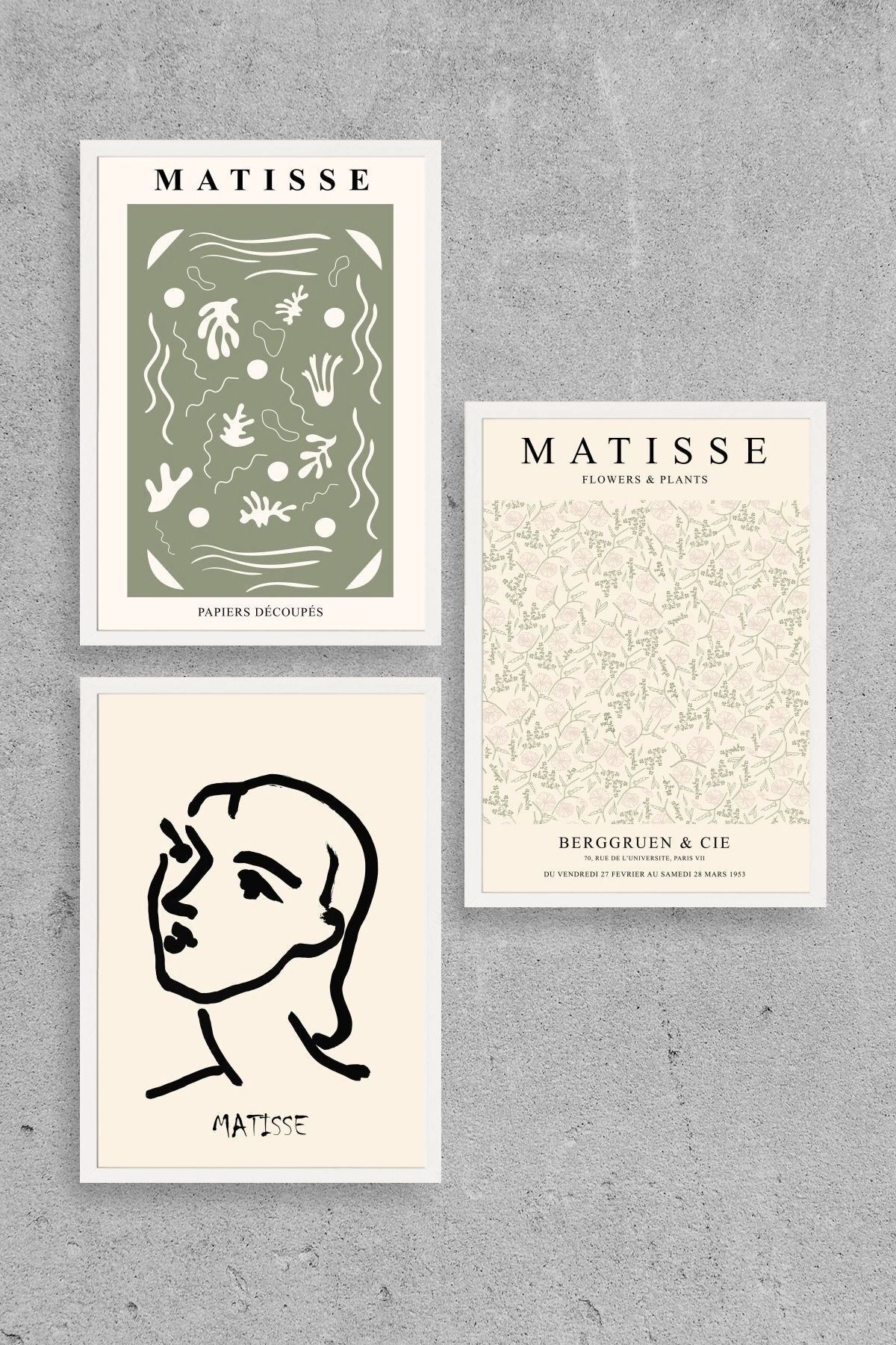 Matisse Üçlü Ahşap Çerçeveli Tablo 30 x 40