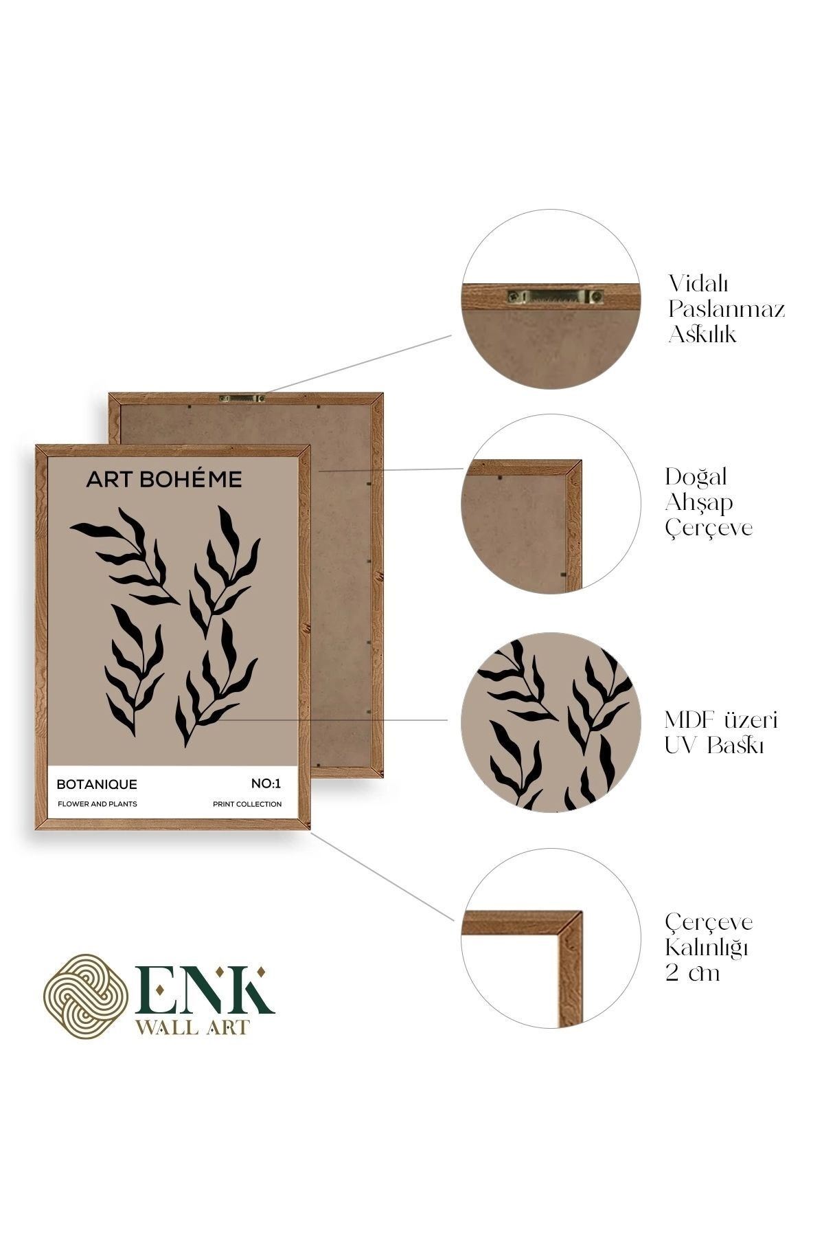 Art Boheme Ahşap Çerçeveli Tablo 23 x 30