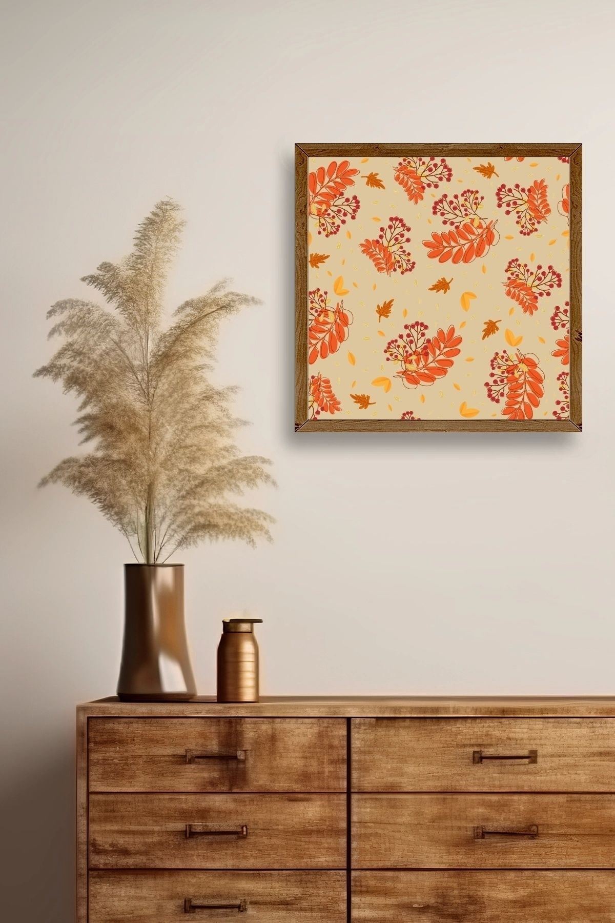 Çiçek Ahşap Çerçeveli Tablo 23 x 23