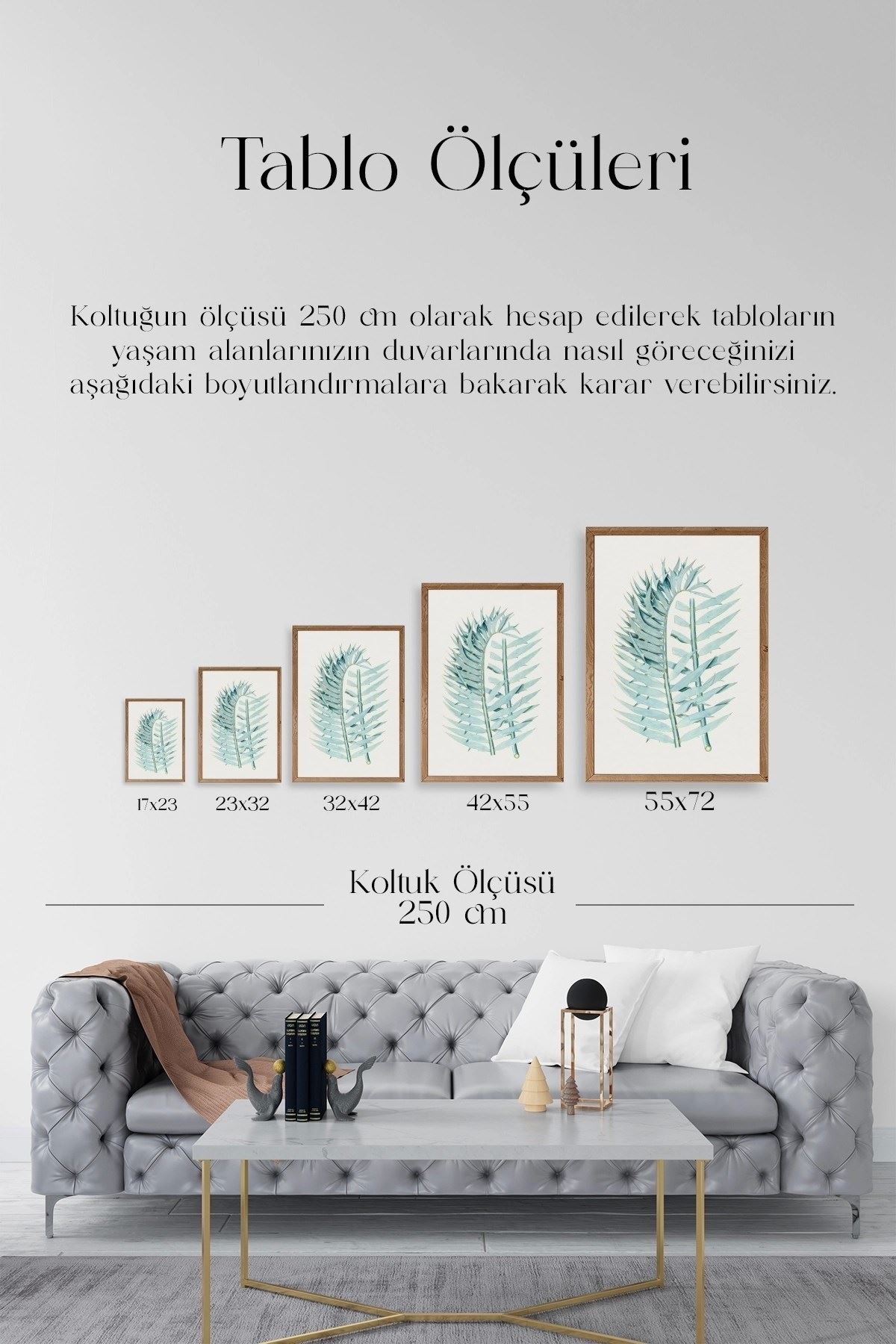 Yapraklar Ahşap Çerçeveli Tablo 17 x 23