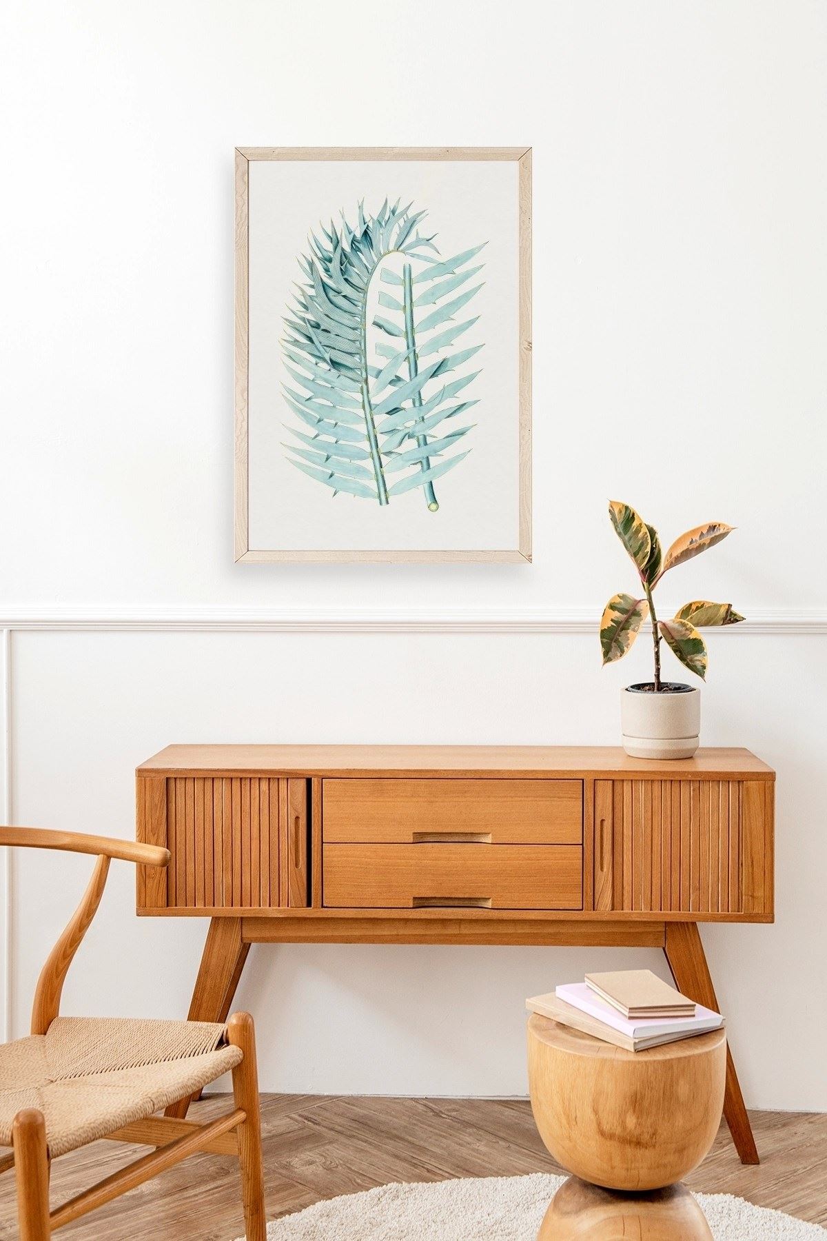 Yapraklar Ahşap Çerçeveli Tablo 50 x 70