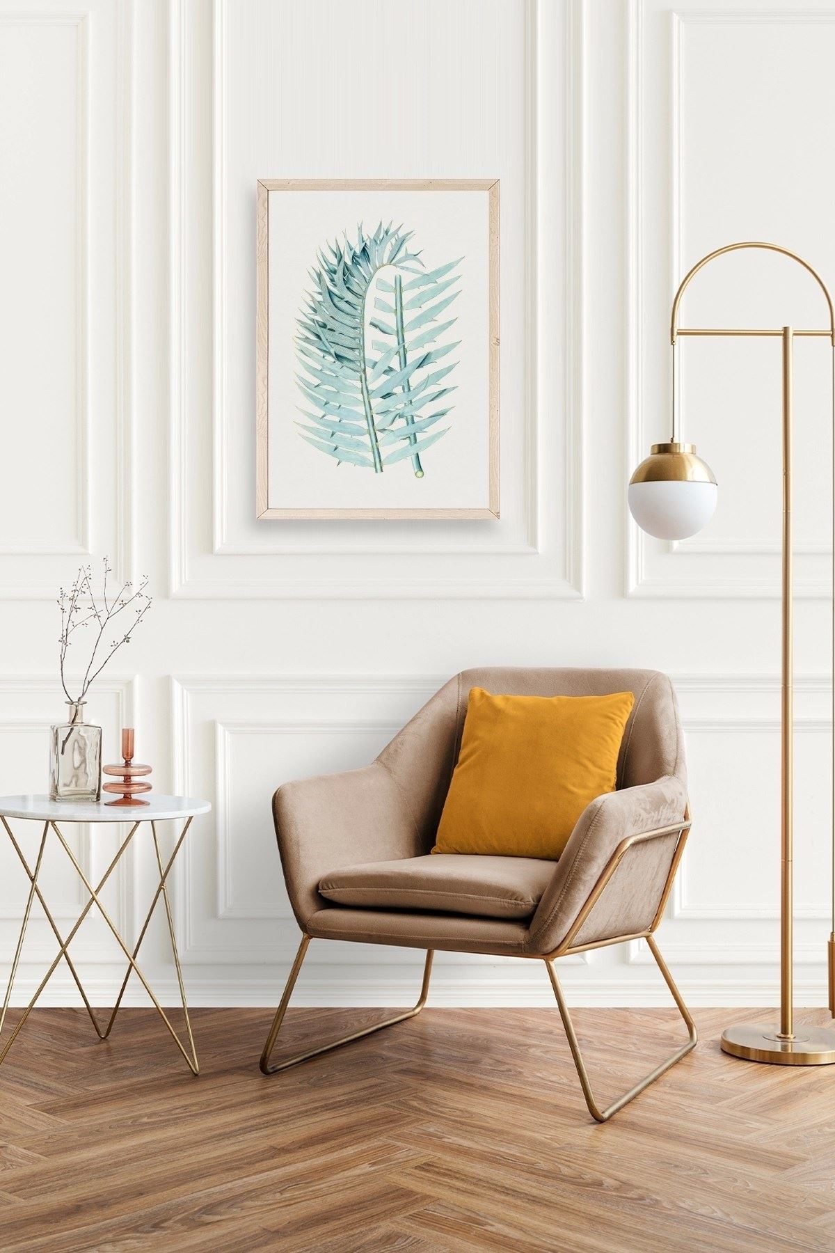 Yapraklar Ahşap Çerçeveli Tablo 30 x 42