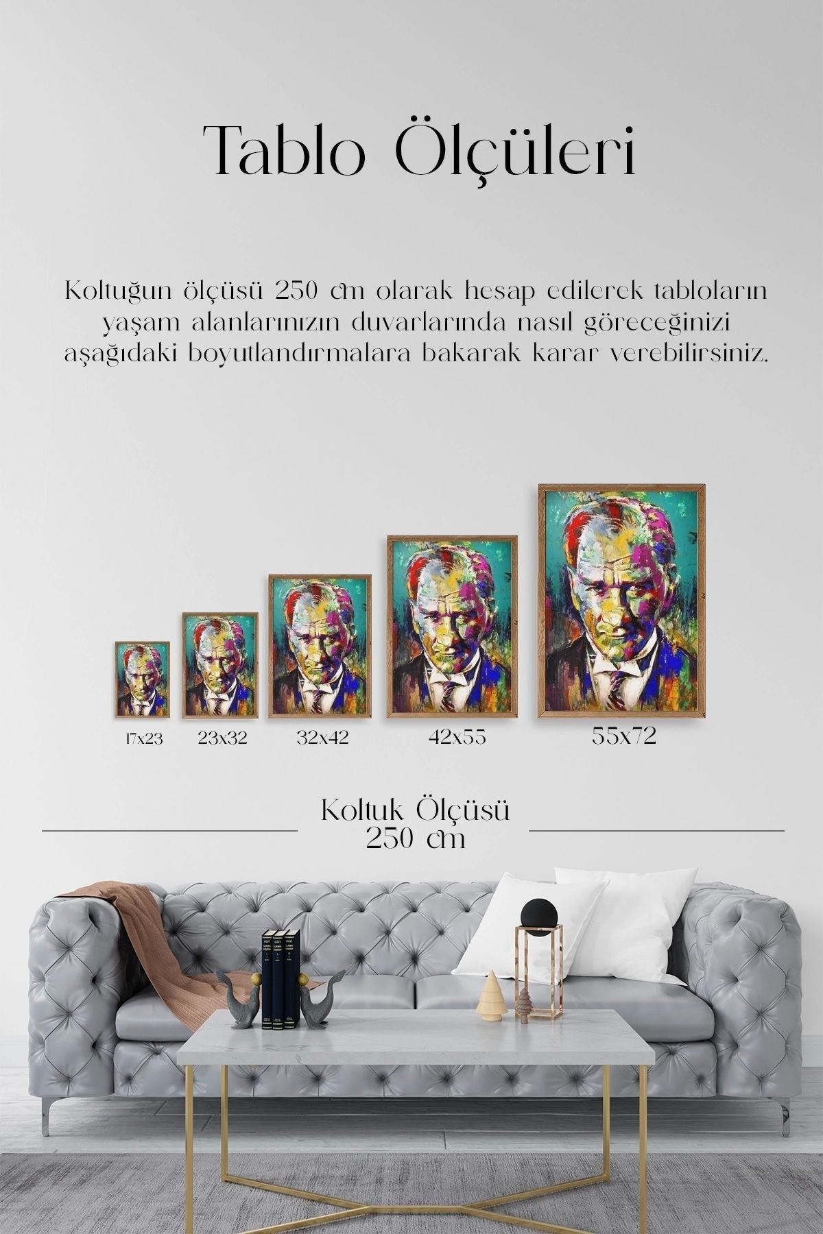 Atatürk Ahşap Çerçeveli Tablo 50 x 70