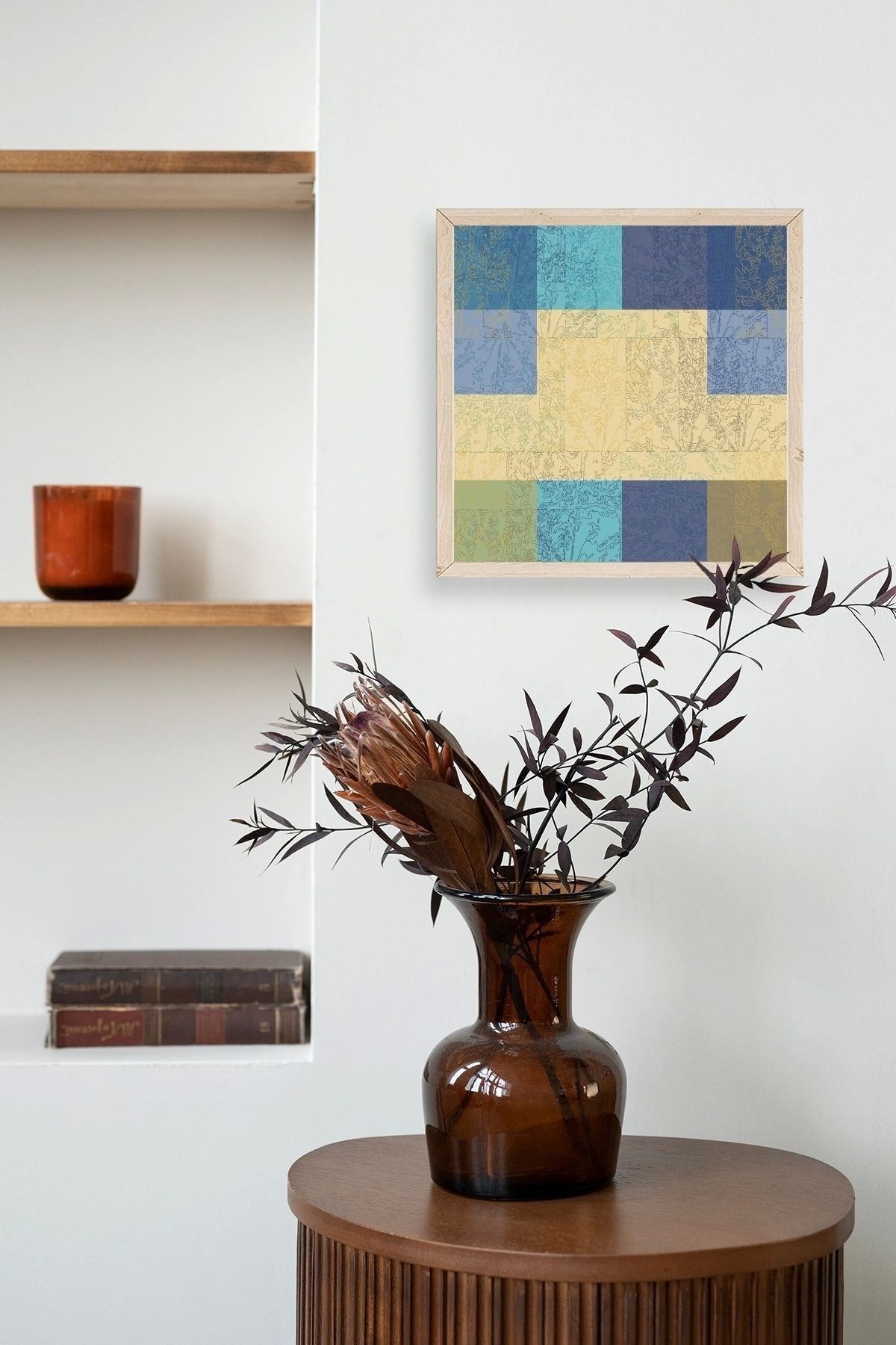 Kare Ahşap Çerçeveli Tablo 42 x 42