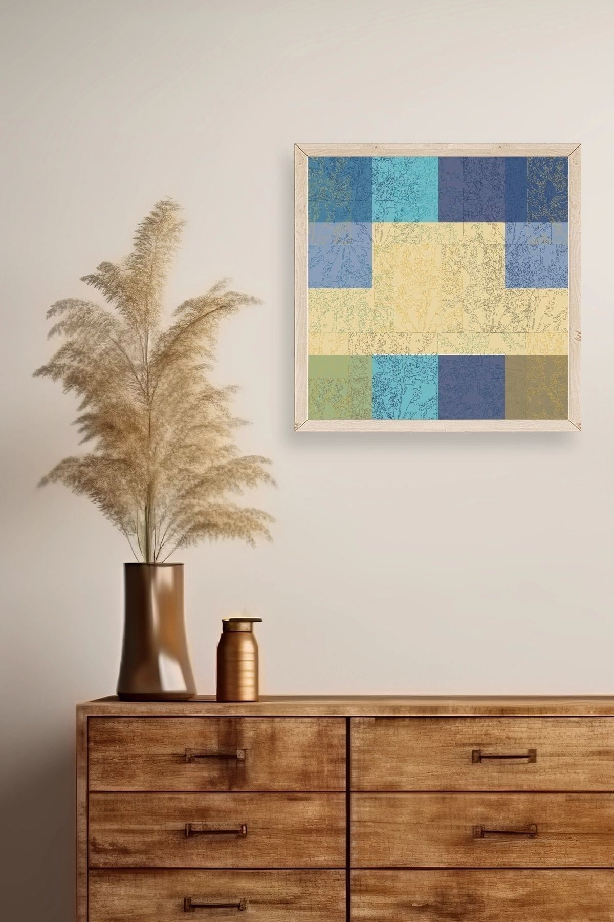 Kare Ahşap Çerçeveli Tablo 50 x 50