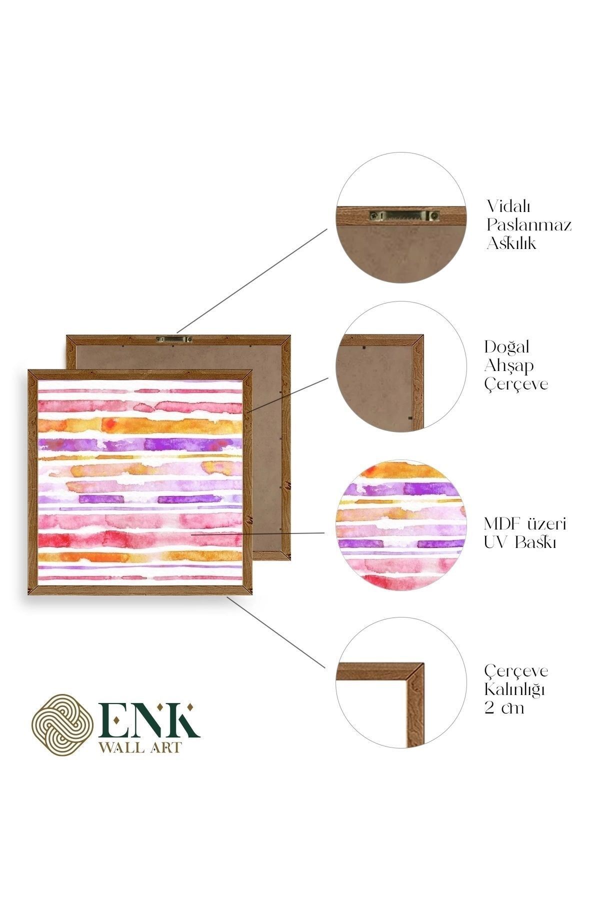 Modern Ahşap Çerçeveli Tablo 23 x 23