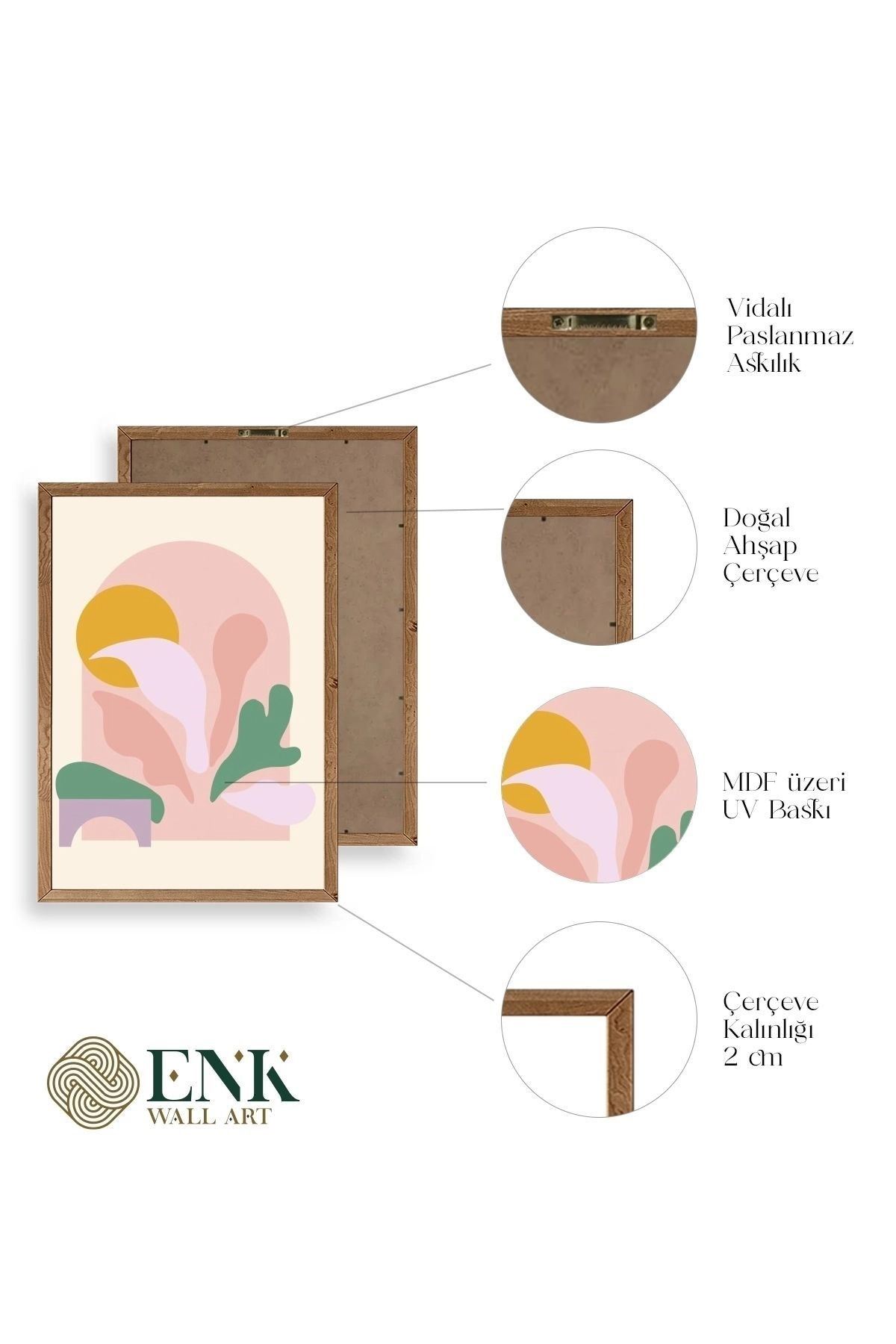 Modern Ahşap Çerçeveli Tablo 50 x 70