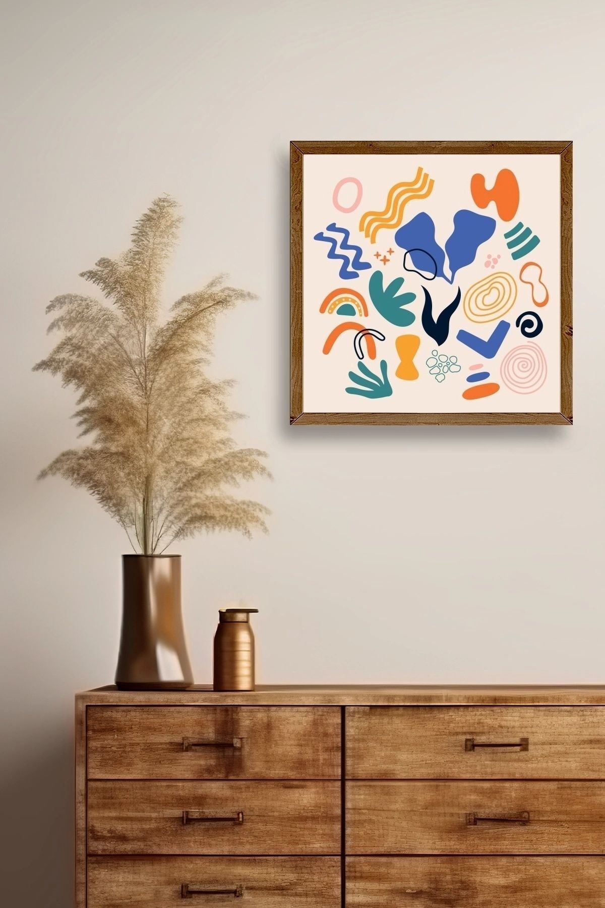 İllüstrasyon Ahşap Çerçeveli Tablo 23 x 23