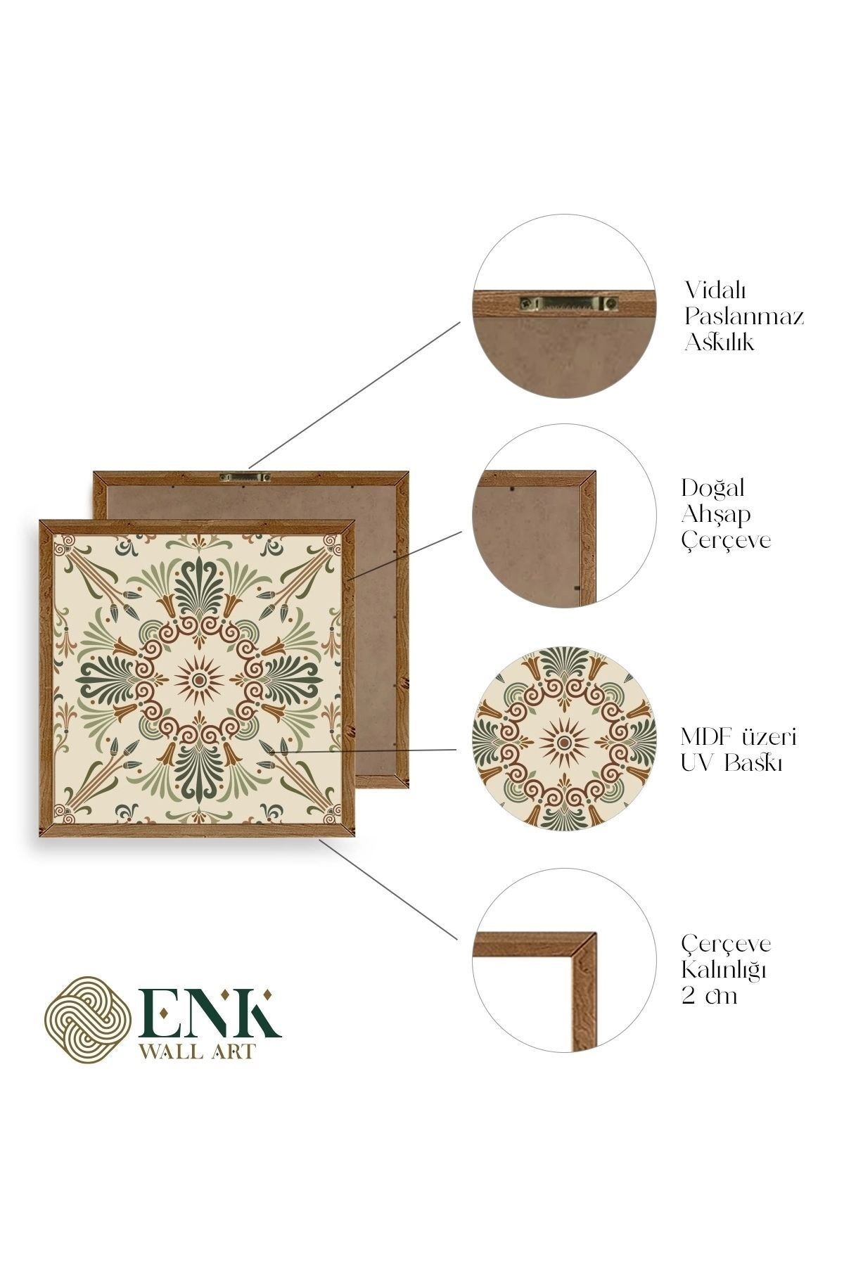 Motif Ahşap Çerçeveli Tablo 23 x 23