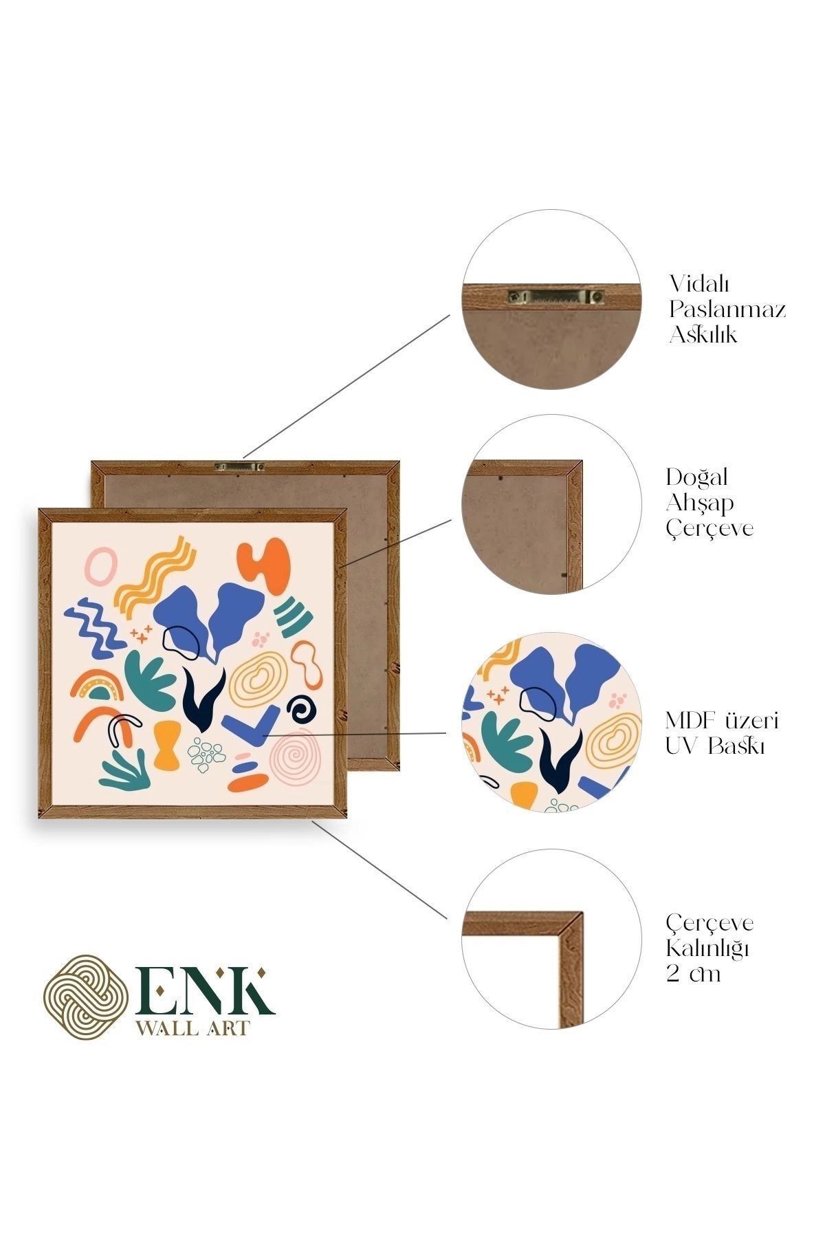 İllüstrasyon Ahşap Çerçeveli Tablo 50 x 50