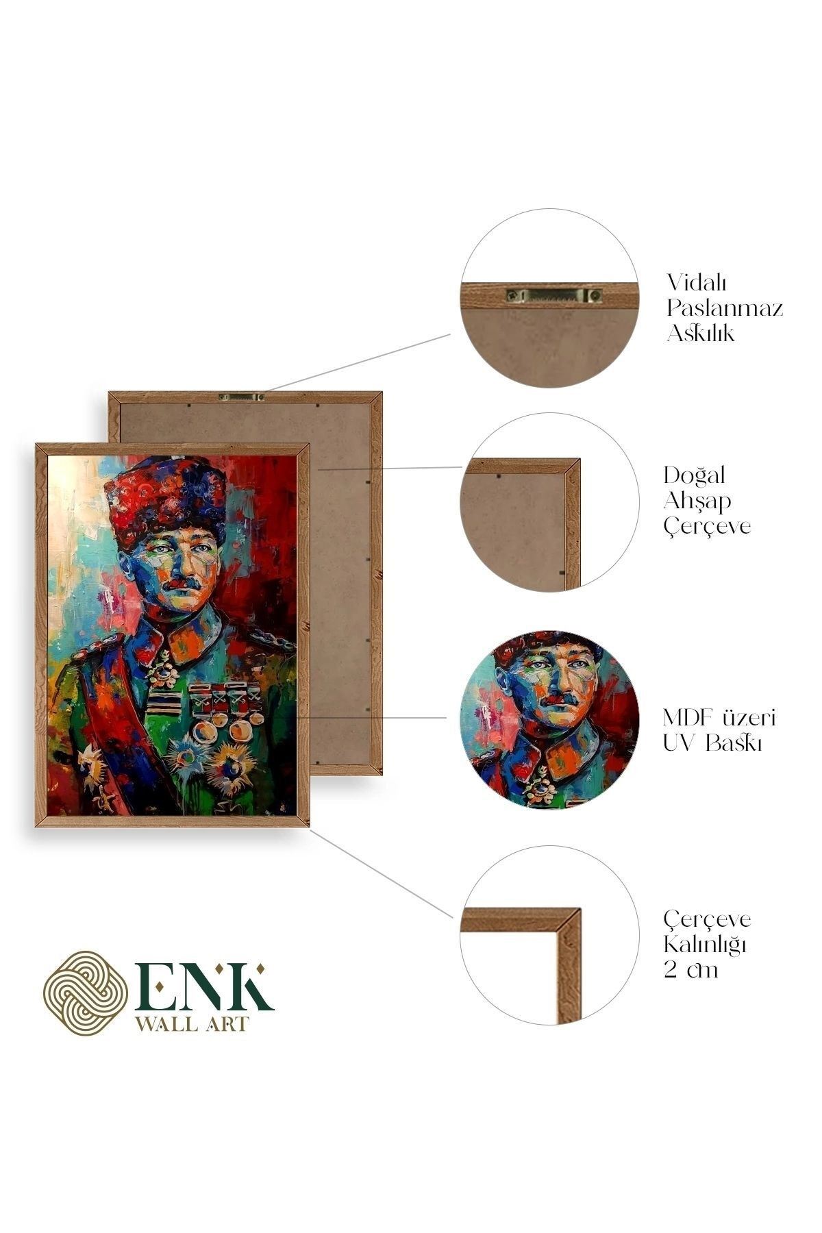 Atatürk Ahşap Çerçeveli Tablo 50 x 70