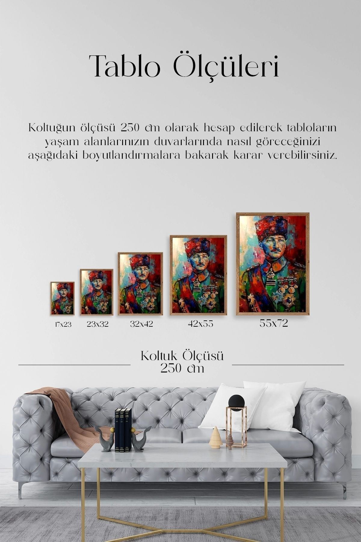 Atatürk Ahşap Çerçeveli Tablo 50 x 70