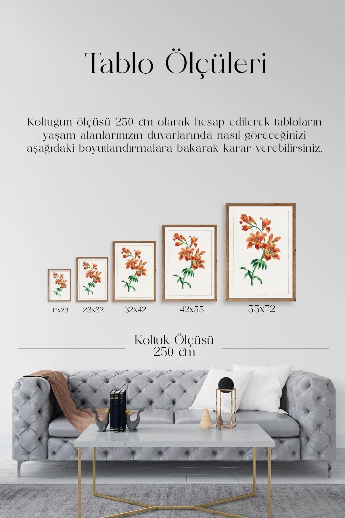 Turuncu Zambak Ahşap Çerçeveli Tablo 23 x 30