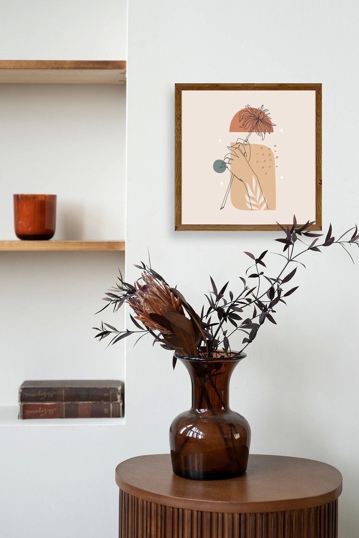 Modern Ahşap Çerçeveli Tablo 50 x 50