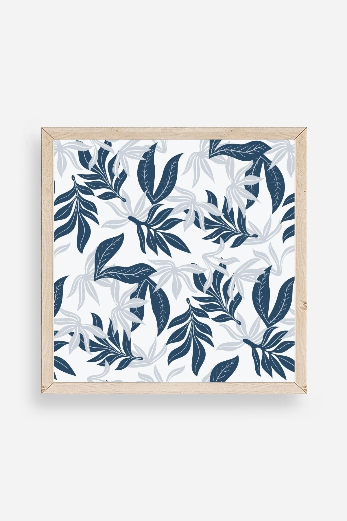 Yaprak Ahşap Çerçeveli Tablo 23 x 23