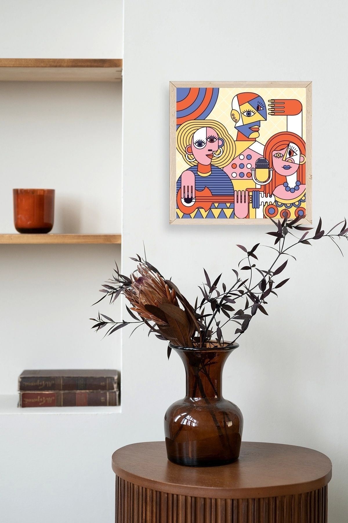 Modern Ahşap Çerçeveli Tablo 42 x 42