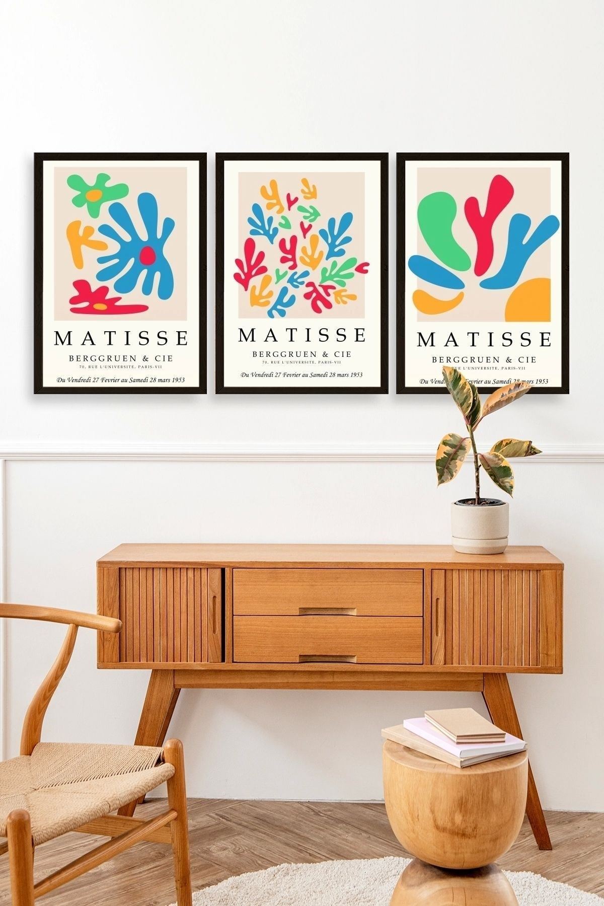 Matisse Üçlü Ahşap Çerçeveli Tablo 40 x 60