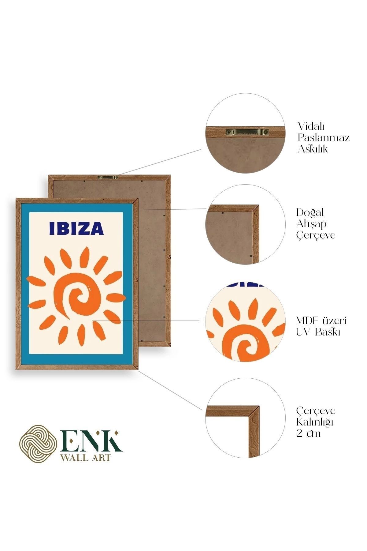 Ibiza Ahşap Çerçeveli Tablo 30 x 42