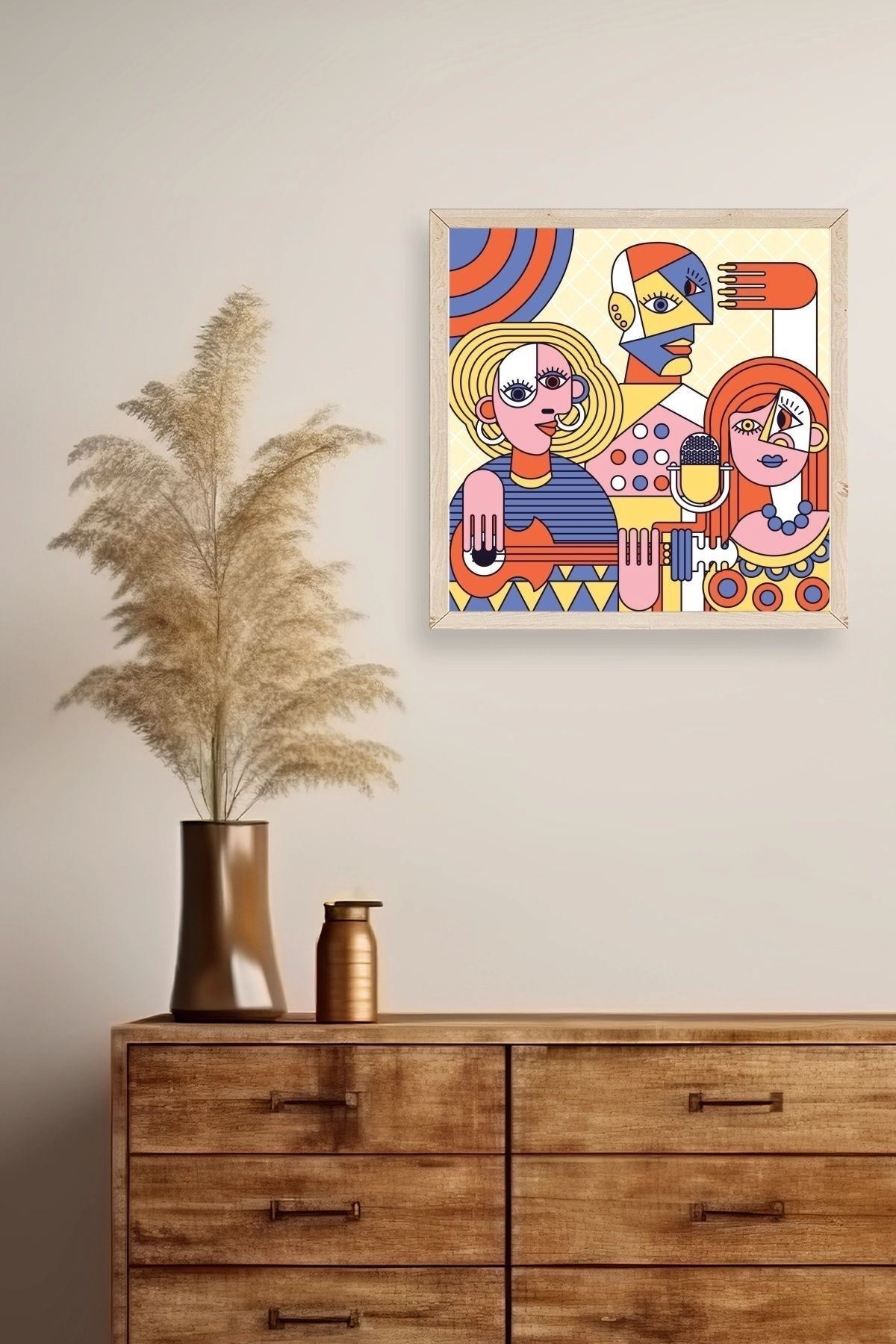 Modern Ahşap Çerçeveli Tablo 23 x 23