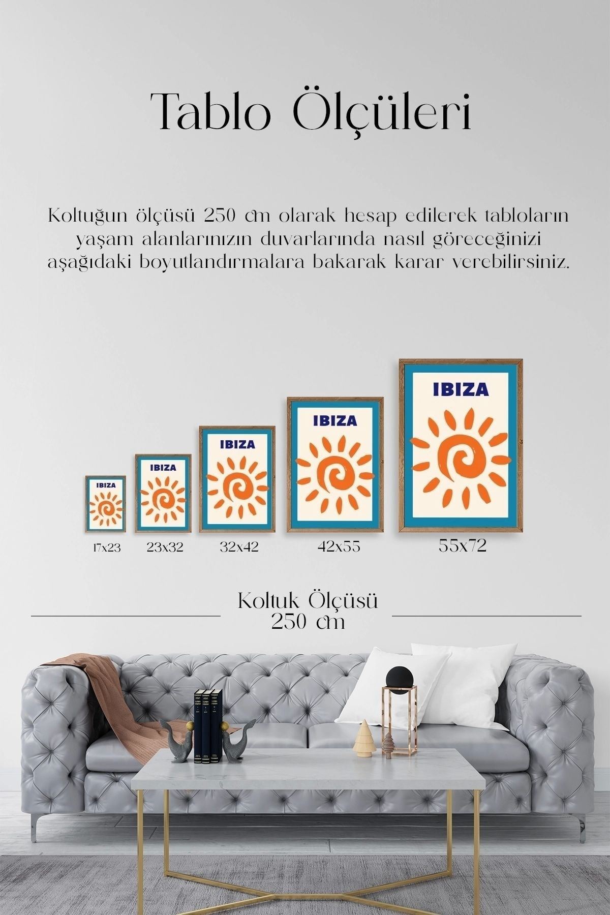 Ibiza Ahşap Çerçeveli Tablo 30 x 42