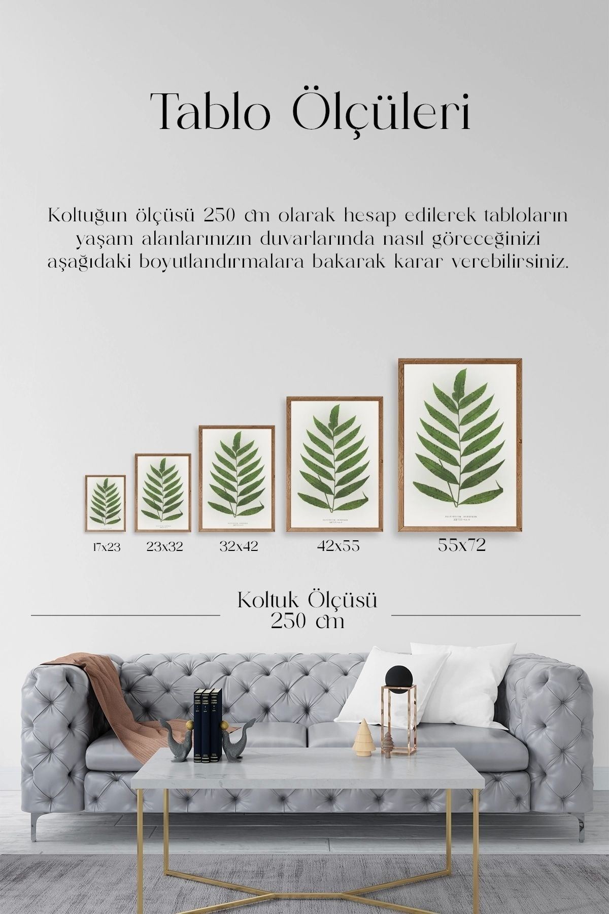 Yaprak Ahşap Çerçeveli Tablo 23 x 30