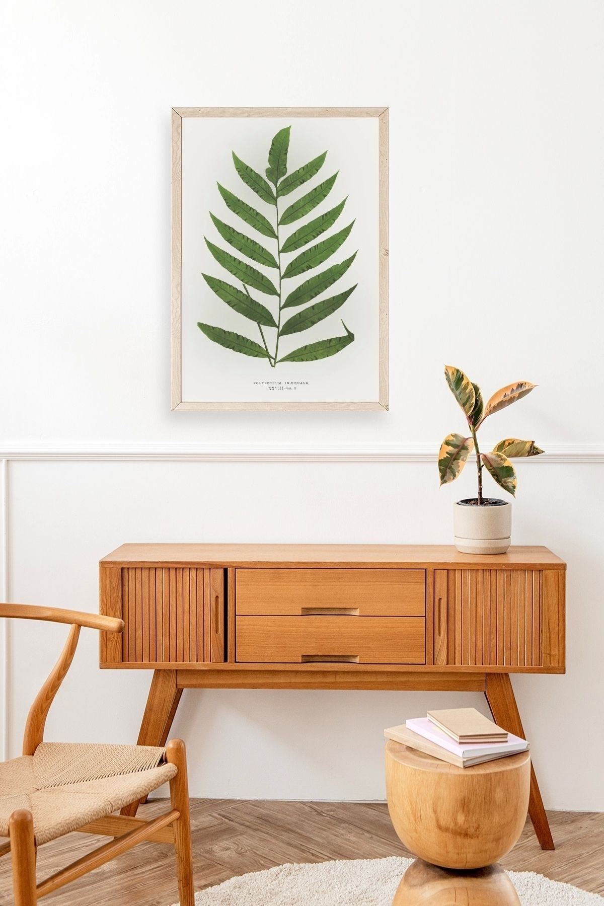 Yaprak Ahşap Çerçeveli Tablo 50 x 70