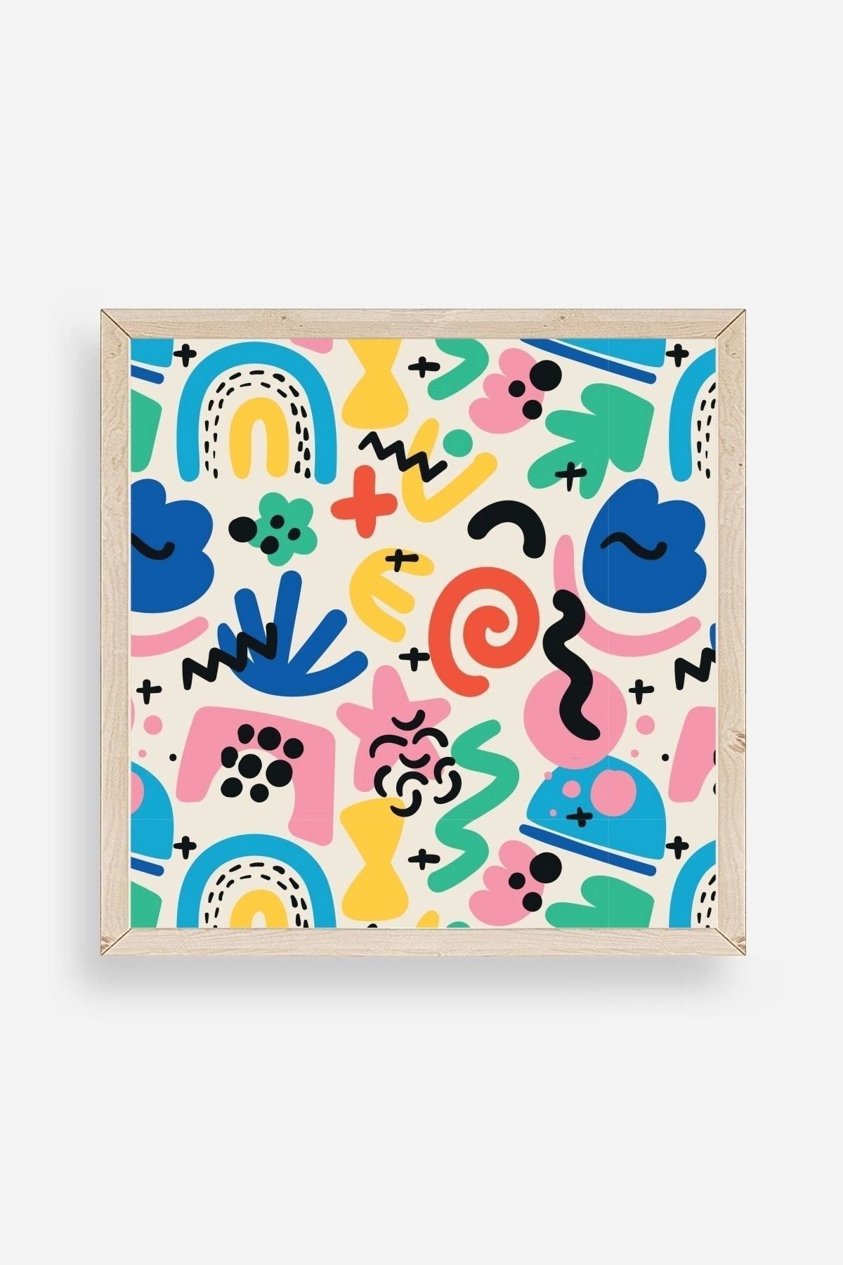 Soyut Ahşap Çerçeveli Tablo 23 x 23