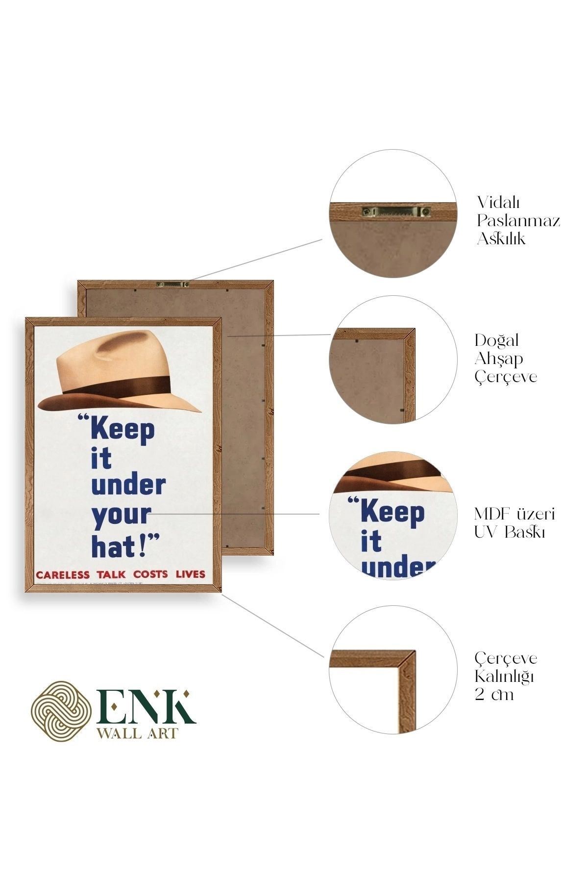 Motto Ahşap Çerçeveli Tablo 23 x 30