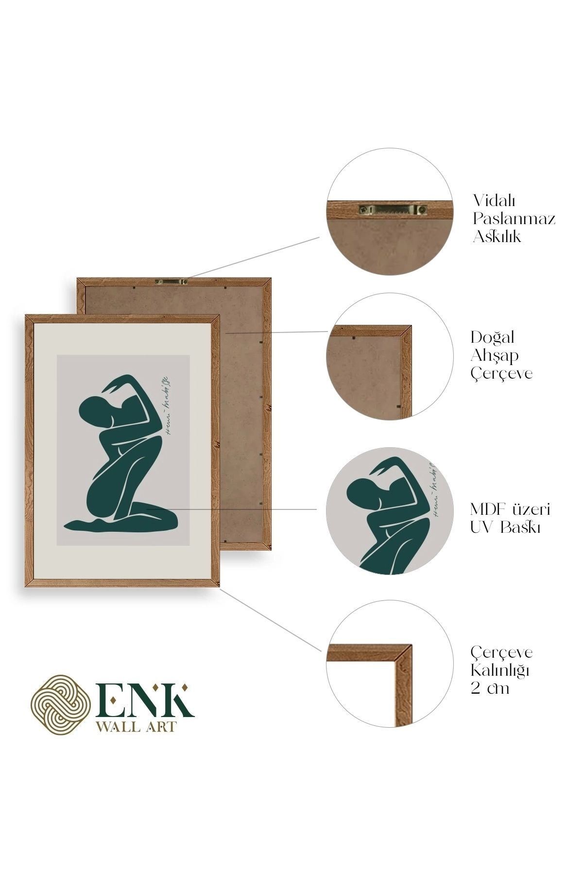 Modern Ahşap Çerçeveli Tablo 50 x 70