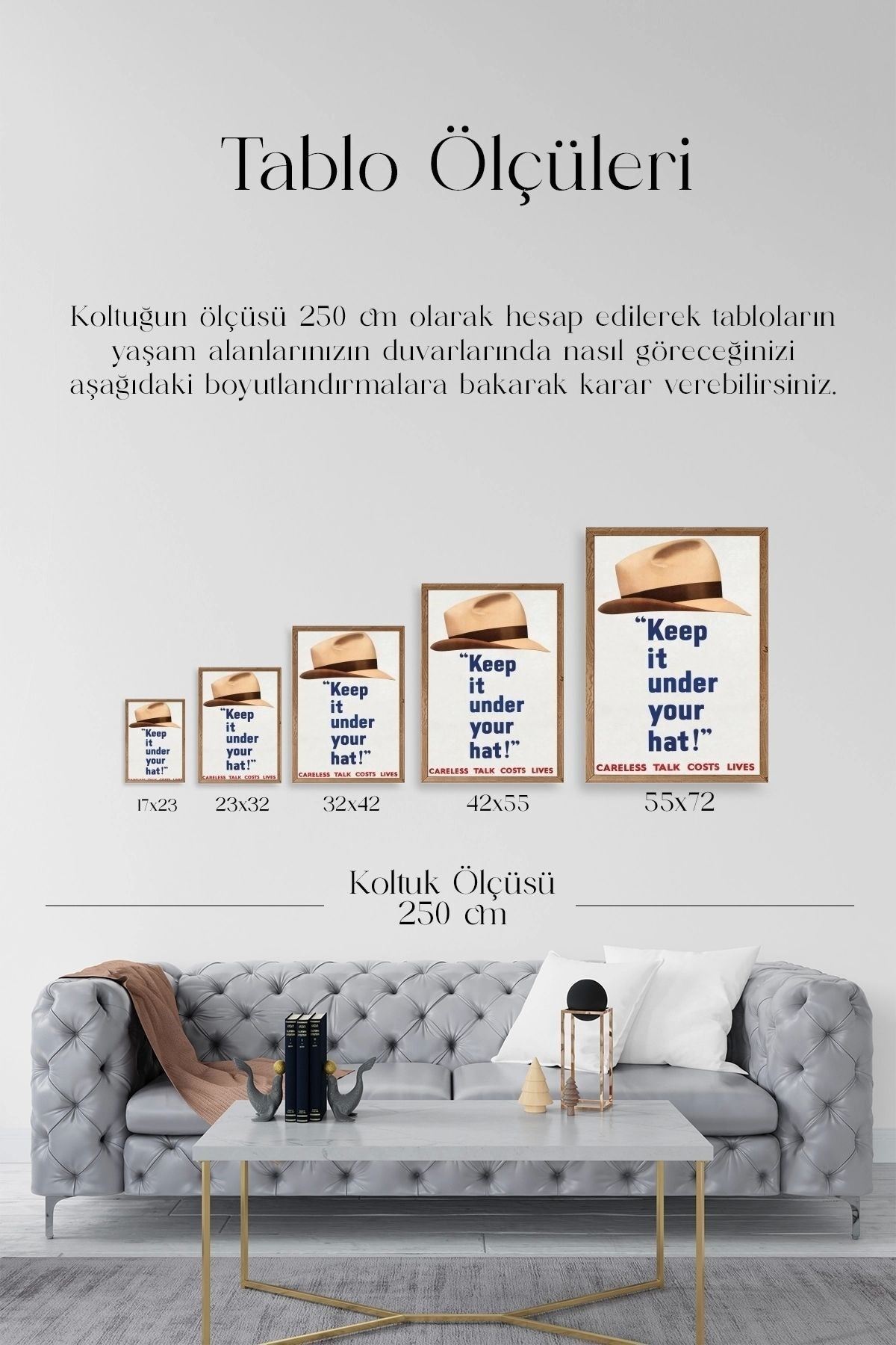 Motto Ahşap Çerçeveli Tablo 50 x 70