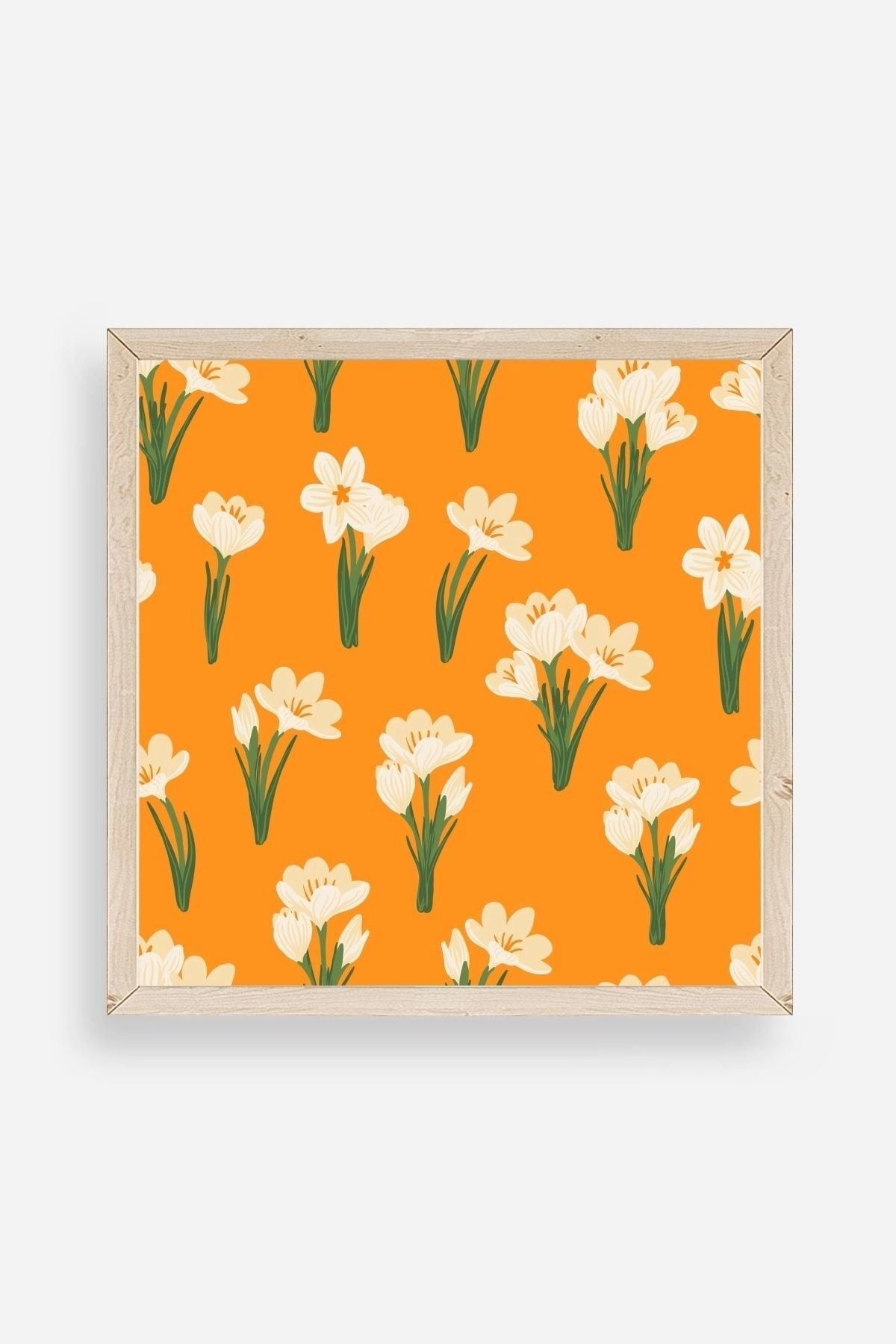 Çiçek Ahşap Çerçeveli Tablo 23 x 23