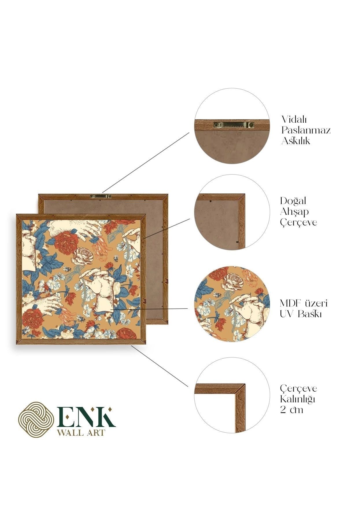 Güller Ahşap Çerçeveli Tablo 50 x 50