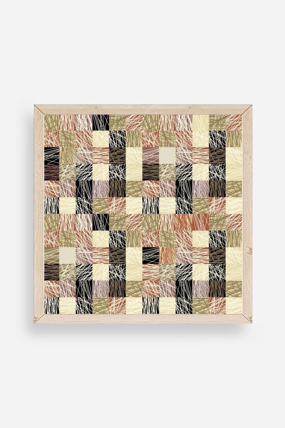 Soyut Ahşap Çerçeveli Tablo 50 x 50