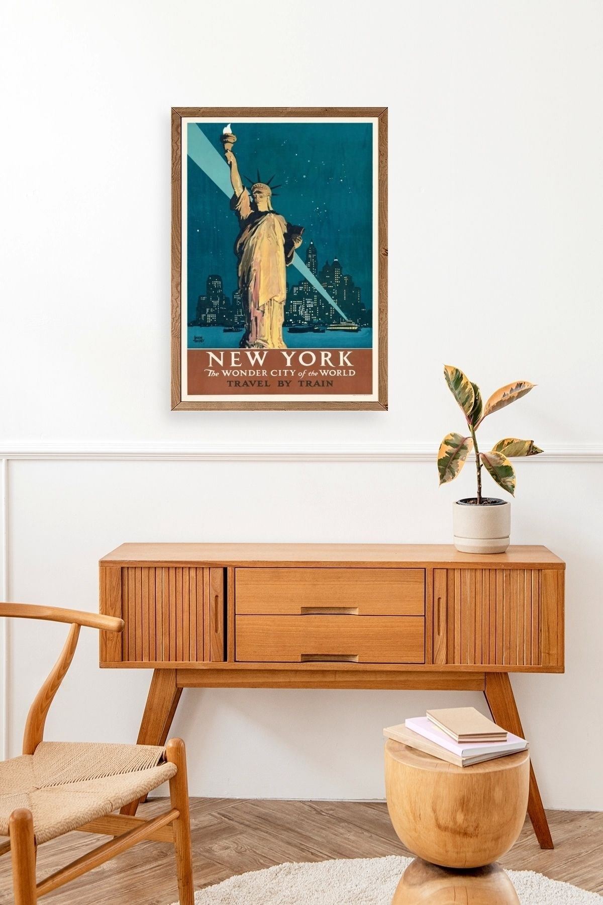 New York Ahşap Çerçeveli Tablo 17 x 23