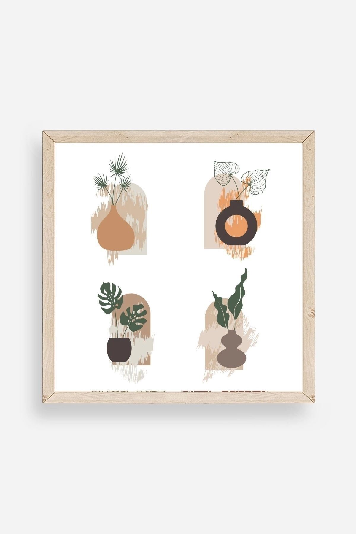 Çiçek Ahşap Çerçeveli Tablo 42 x 42