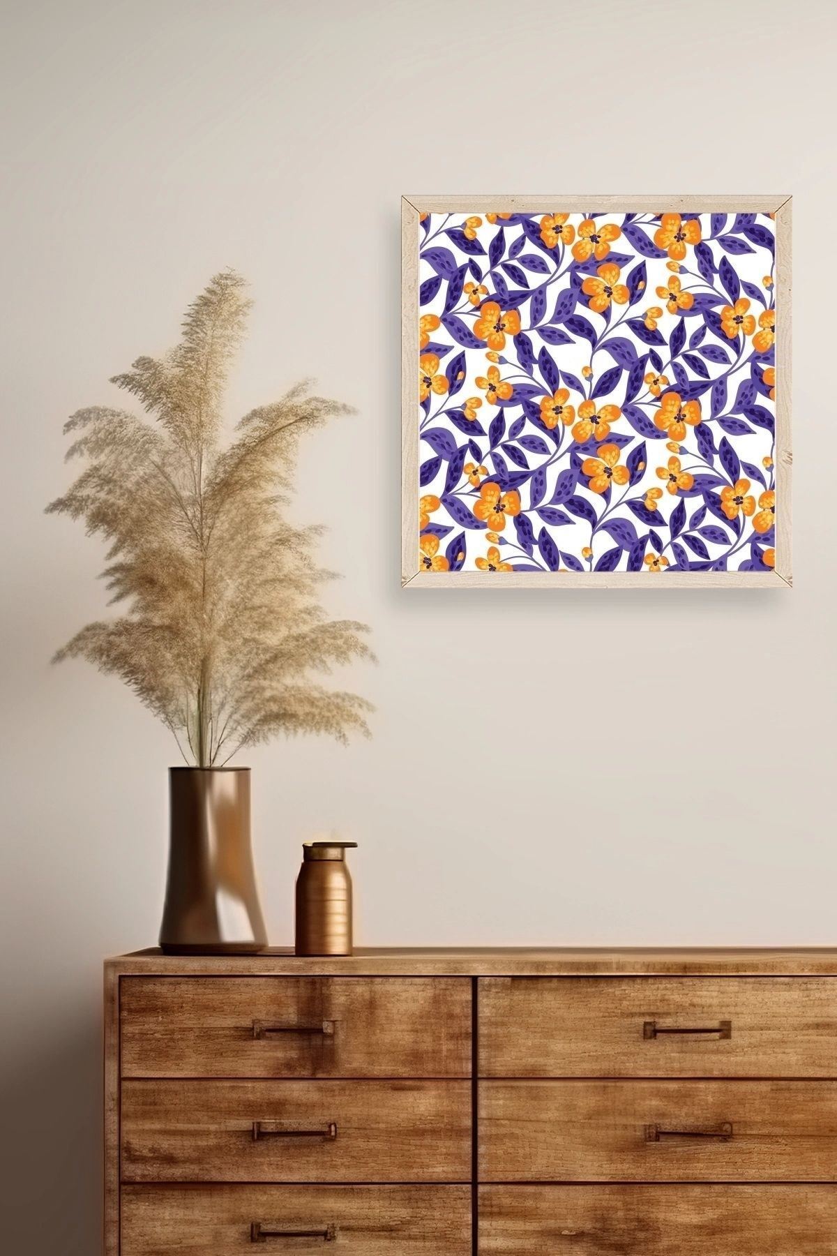 Çiçek Ahşap Çerçeveli Tablo 42 x 42