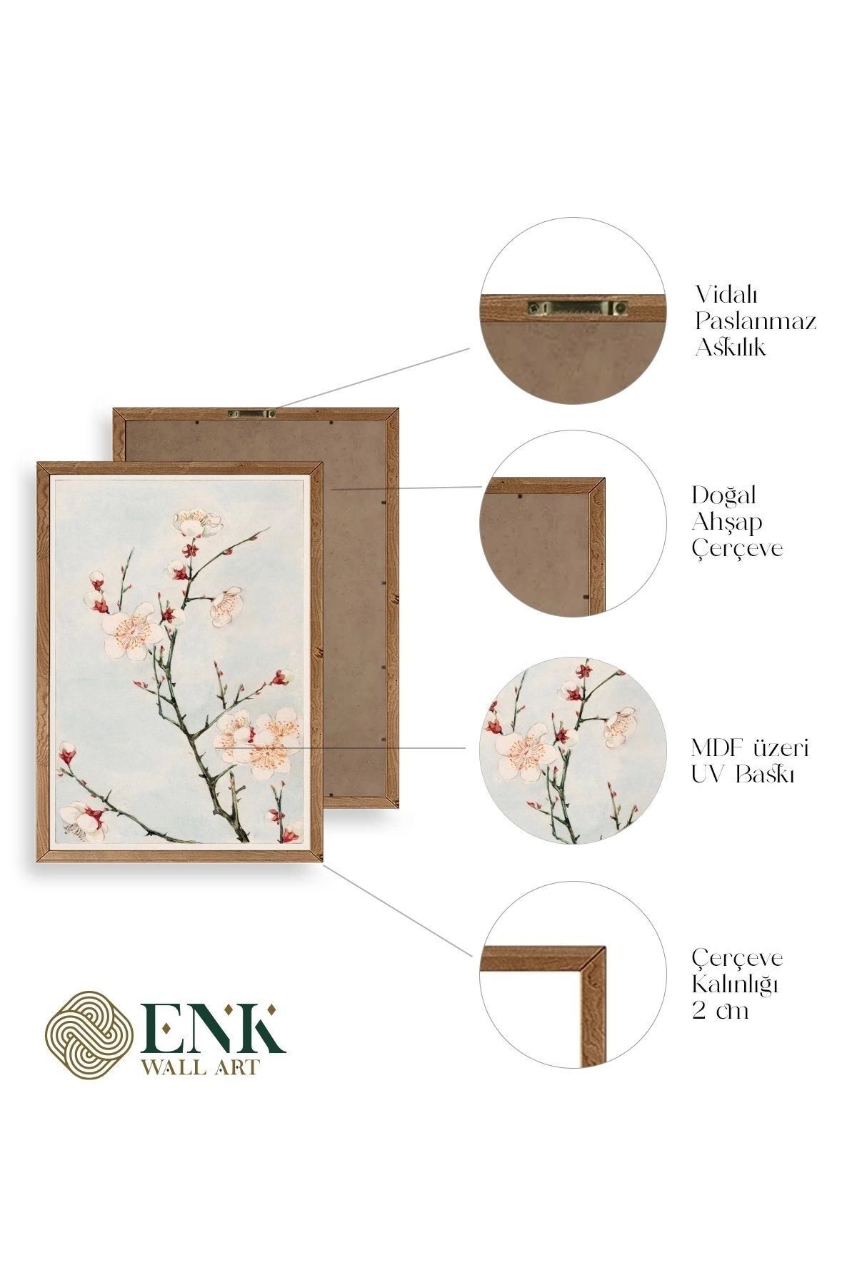 Cherry Blossom Ahşap Çerçeveli Tablo 30 x 42
