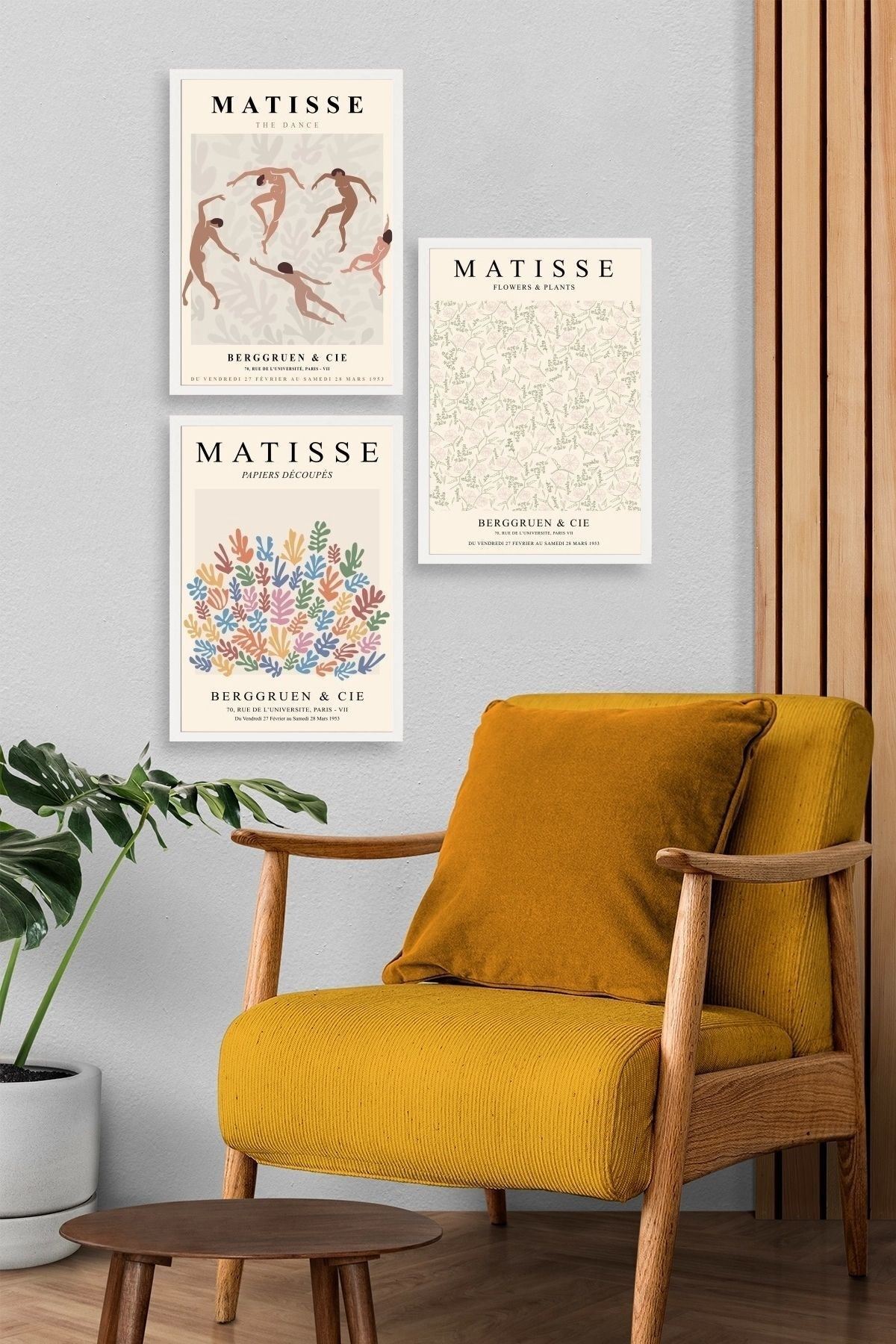 Matisse Üçlü Ahşap Çerçeveli Tablo 30 x 40